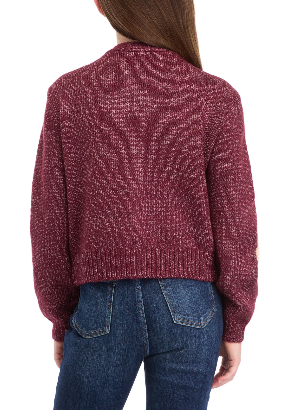 Girls 7-16 Flower Cardigan