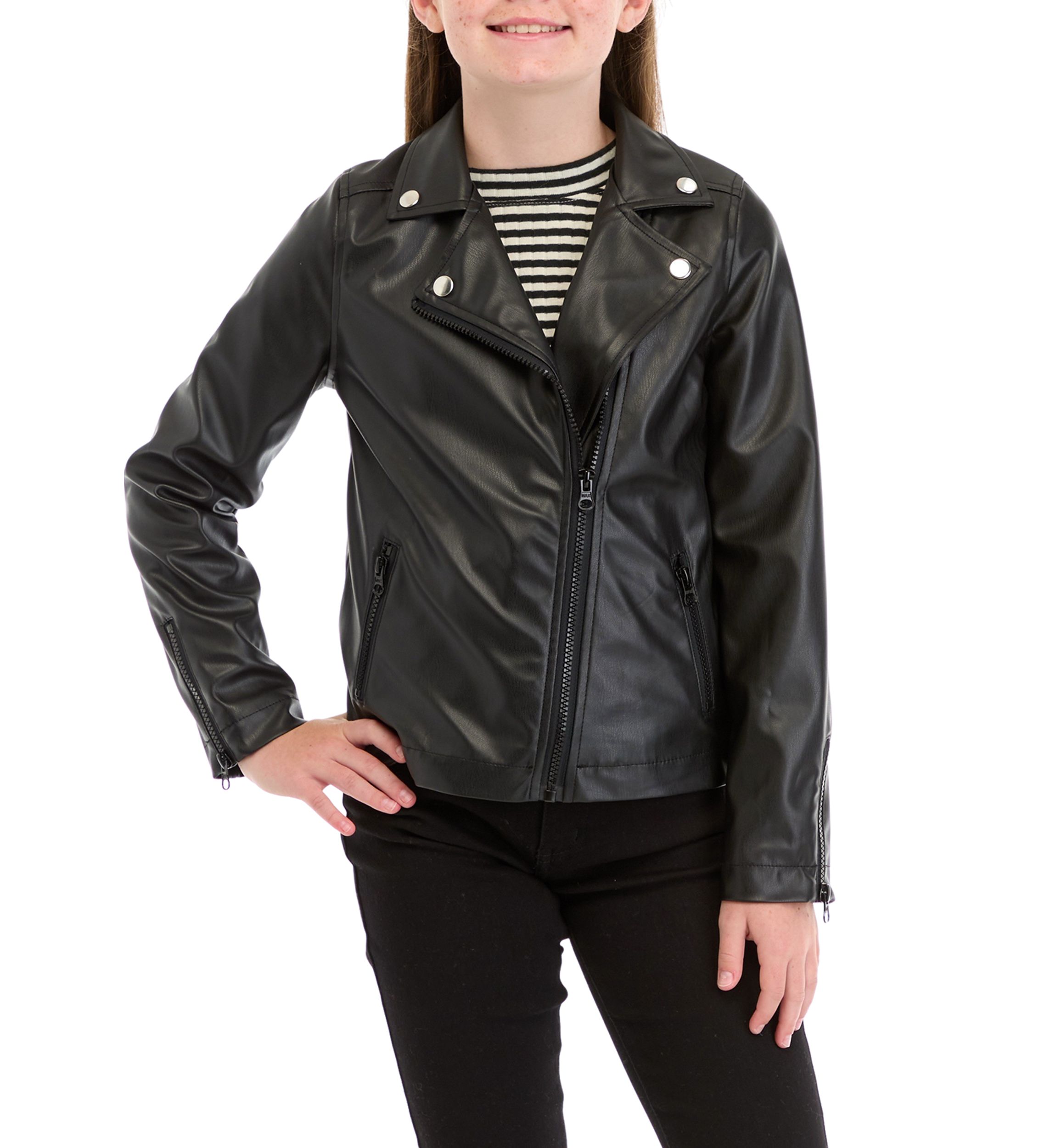 Girls 7-16 Pleather Moto Jacket 