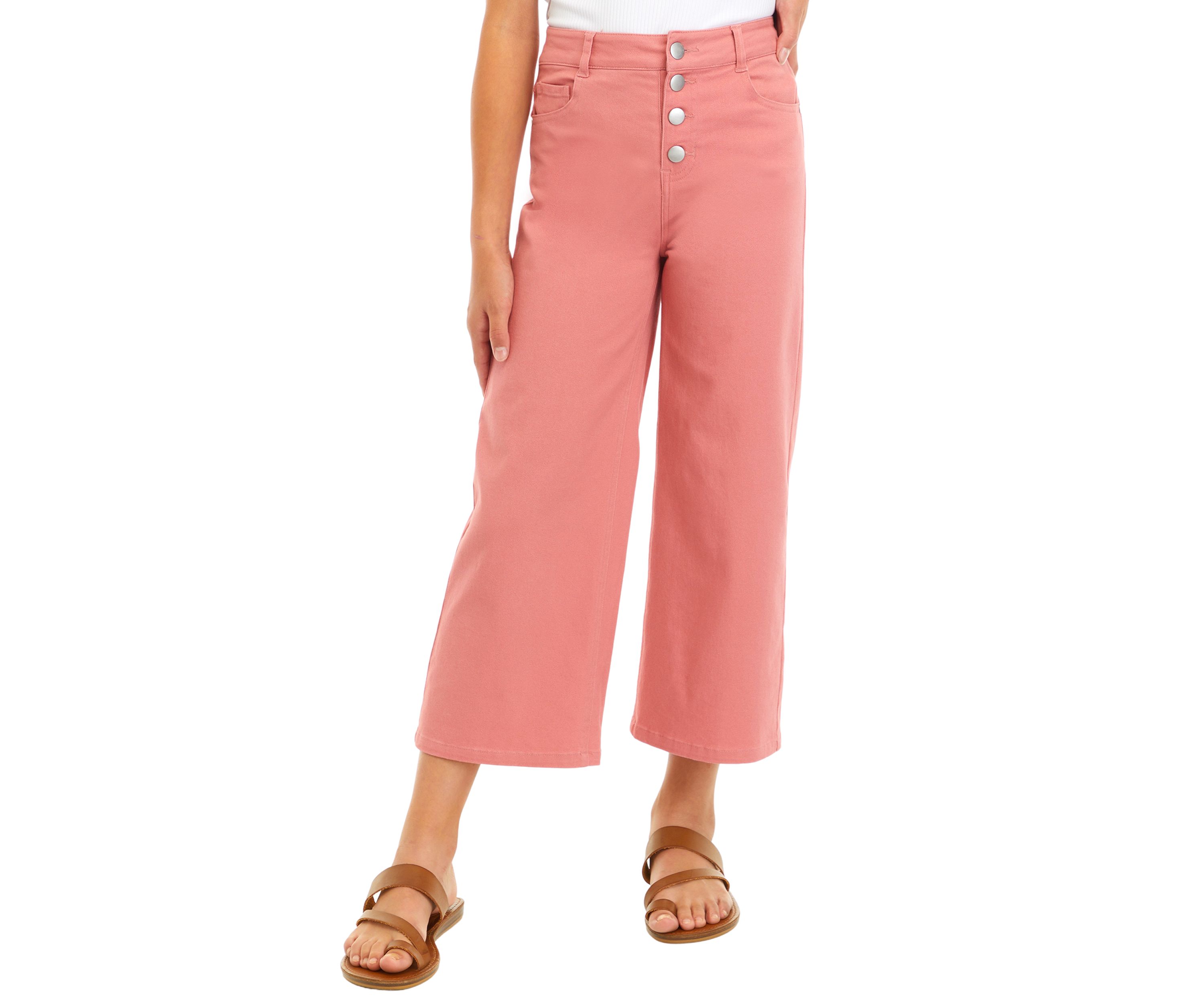 Girls 7-16 Wide Leg Button Front Pants