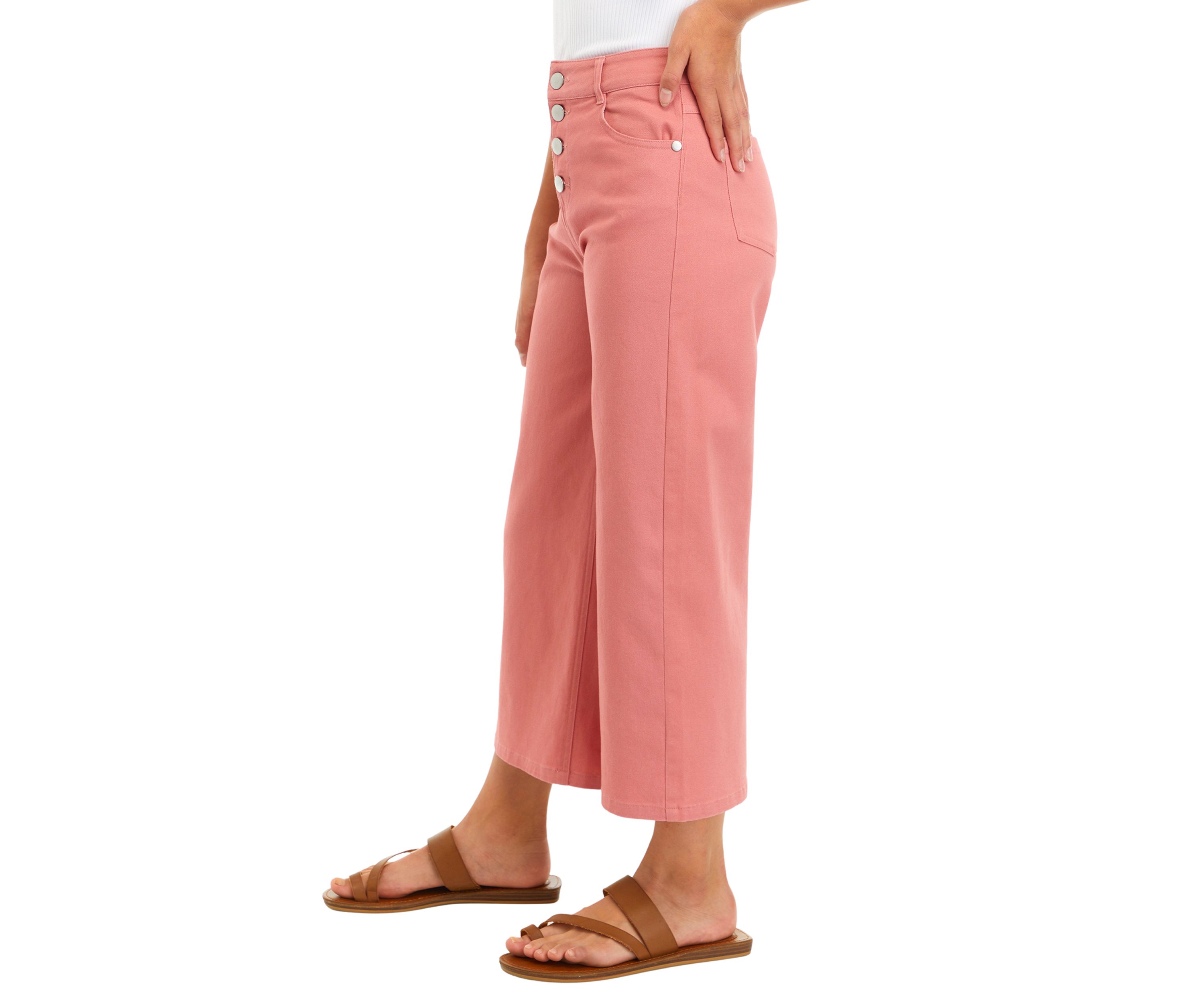Girls 7-16 Wide Leg Button Front Pants