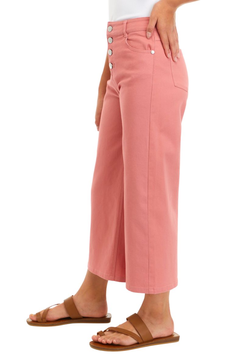 Girls 7-16 Wide Leg Button Front Pants