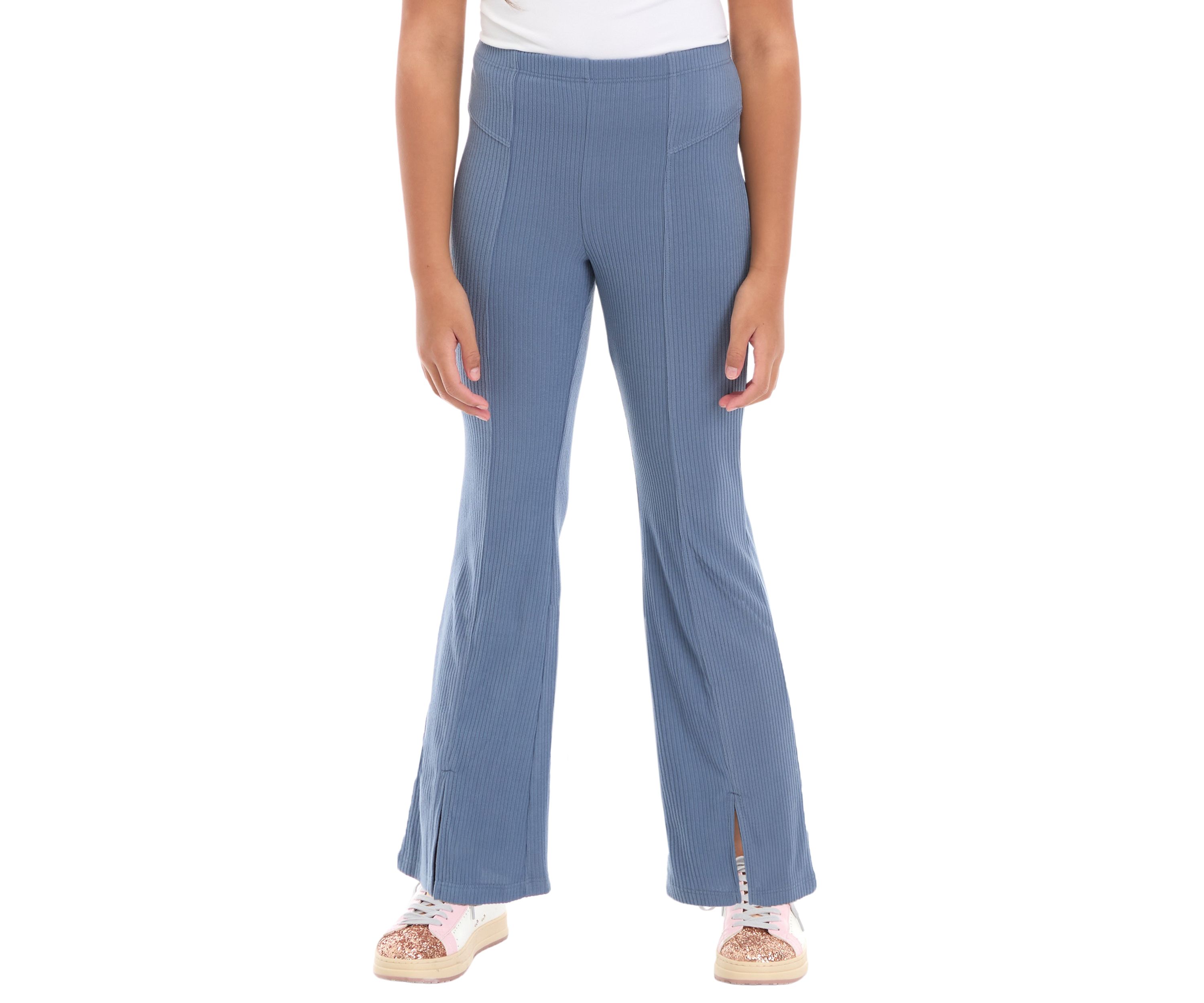 Girls 7-16 Brushed Ribbed Knit Flare Leggings
