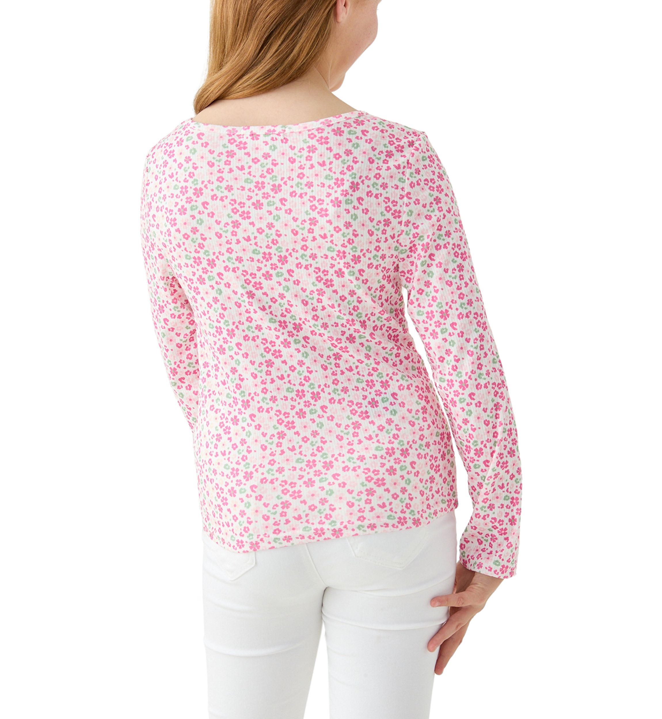 Girls 7-16 Ribbed Knit Printed Top