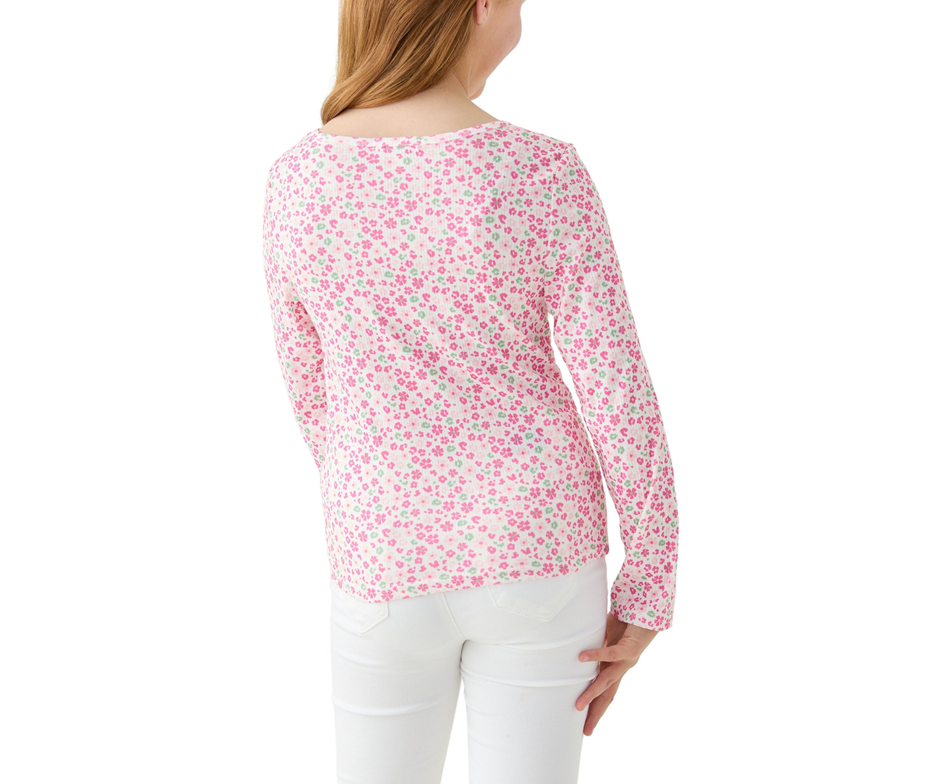 Girls 7-16 Ribbed Knit Printed Top