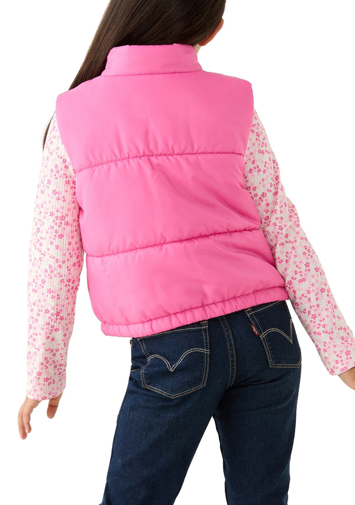 Girls 7-16 2Fer Solid Vest and Knit T-Shirt Set 