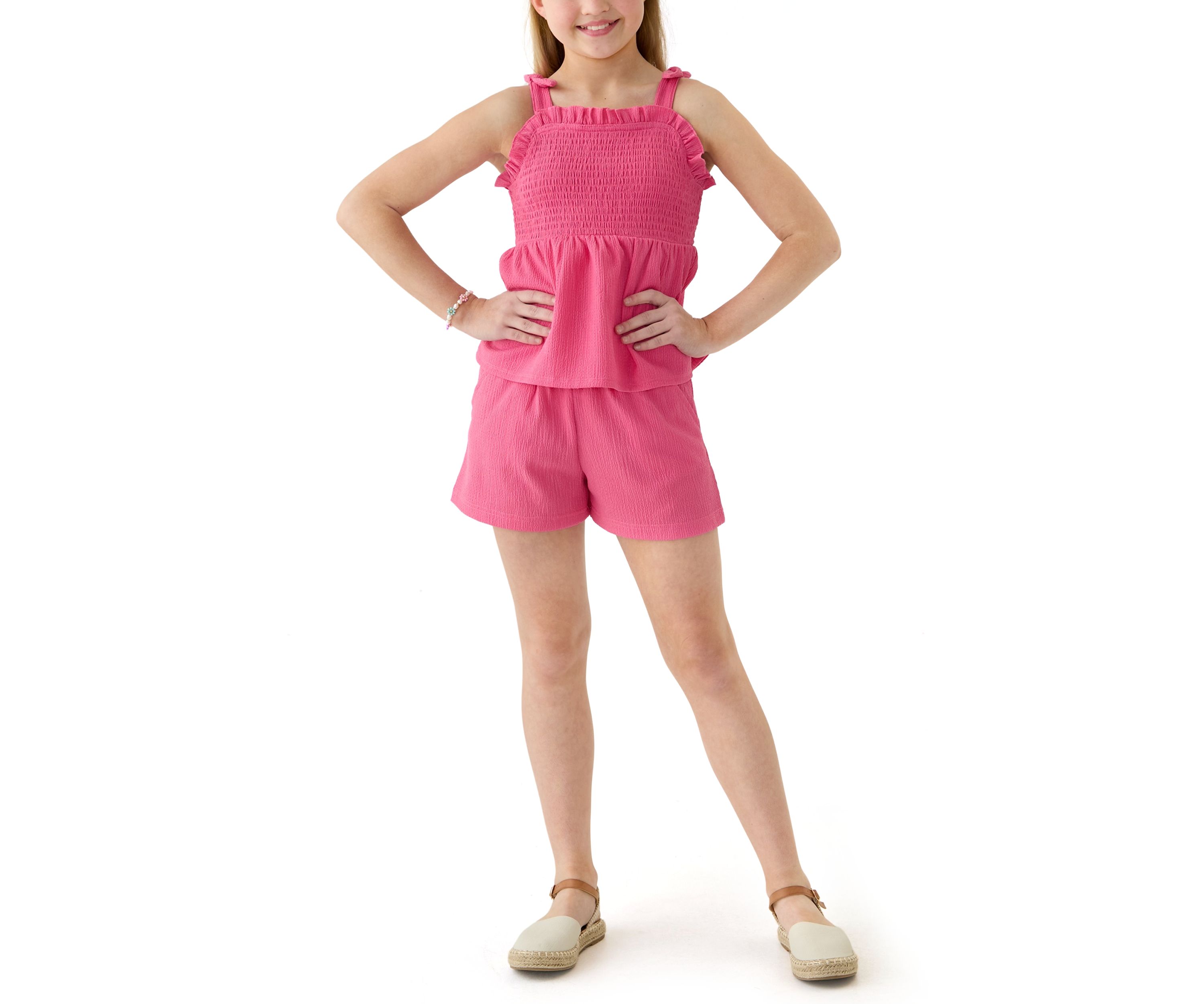Girls 7-16 Crinkle Knit Shorts