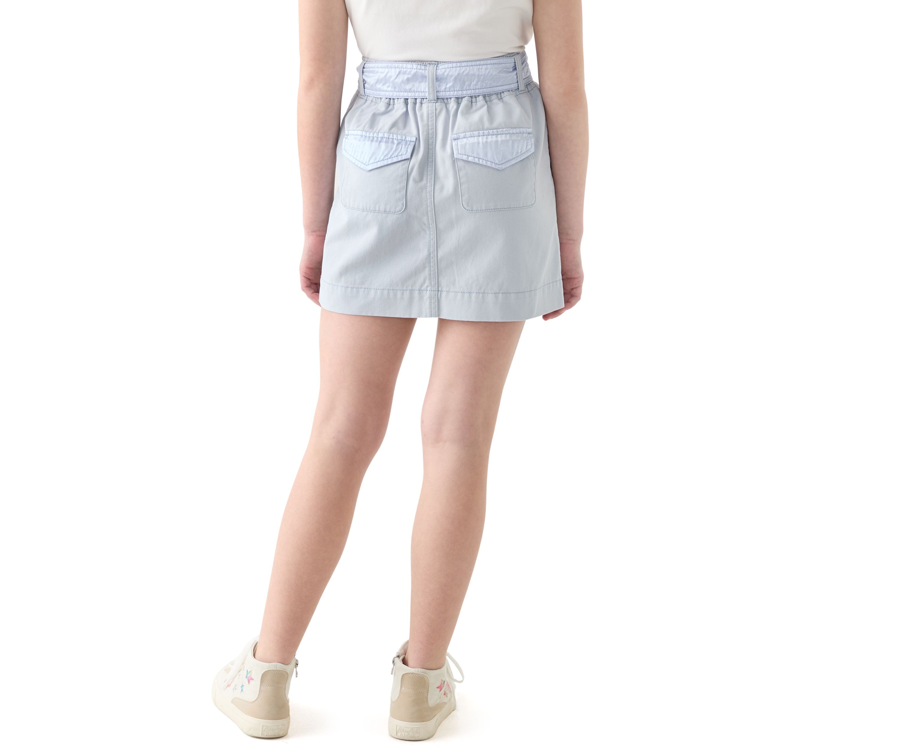 Girls 7-16 Soft Twill Belted Cargo Skort