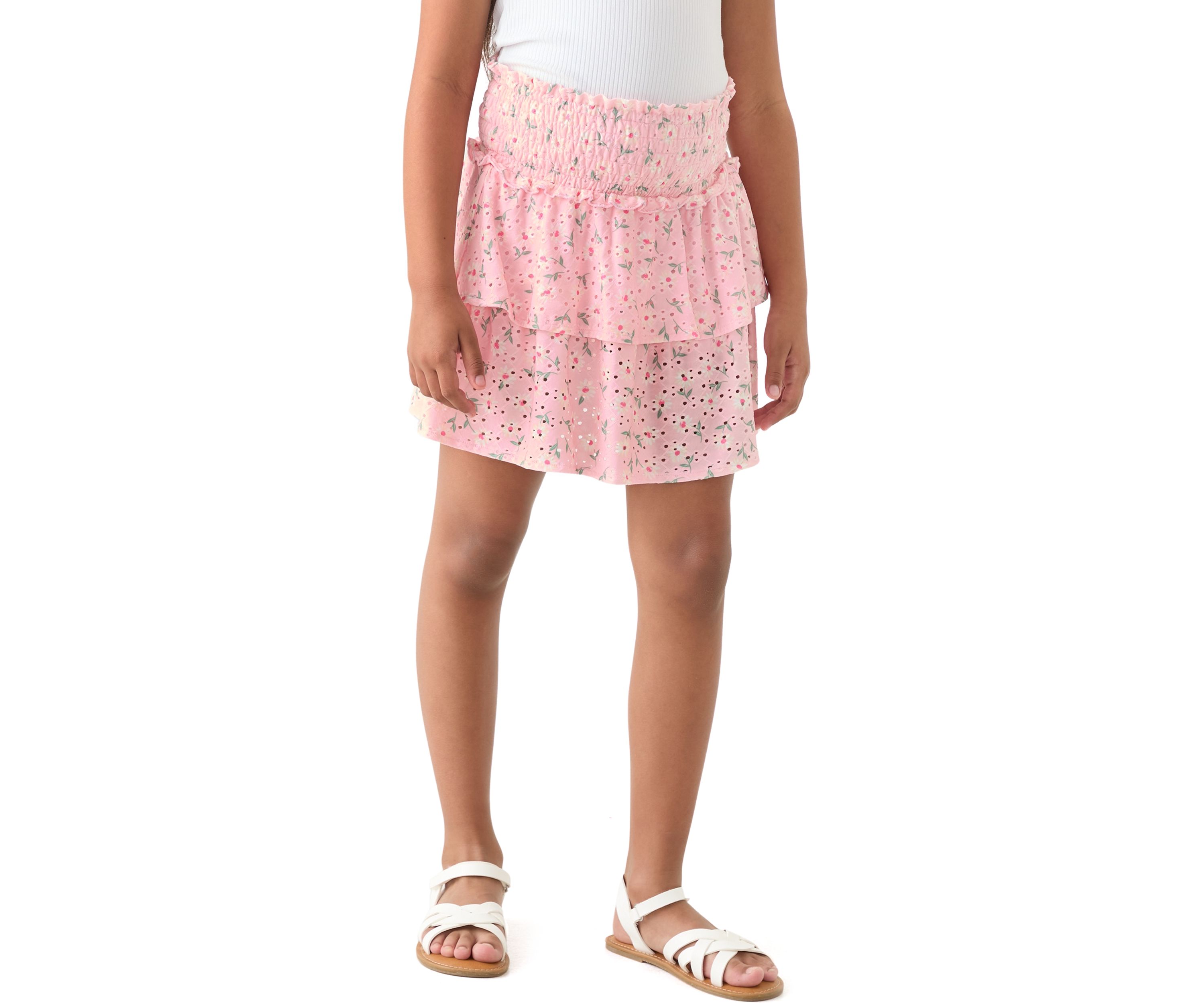 Girls 7-16 Crinkle Knit Printed Skirt