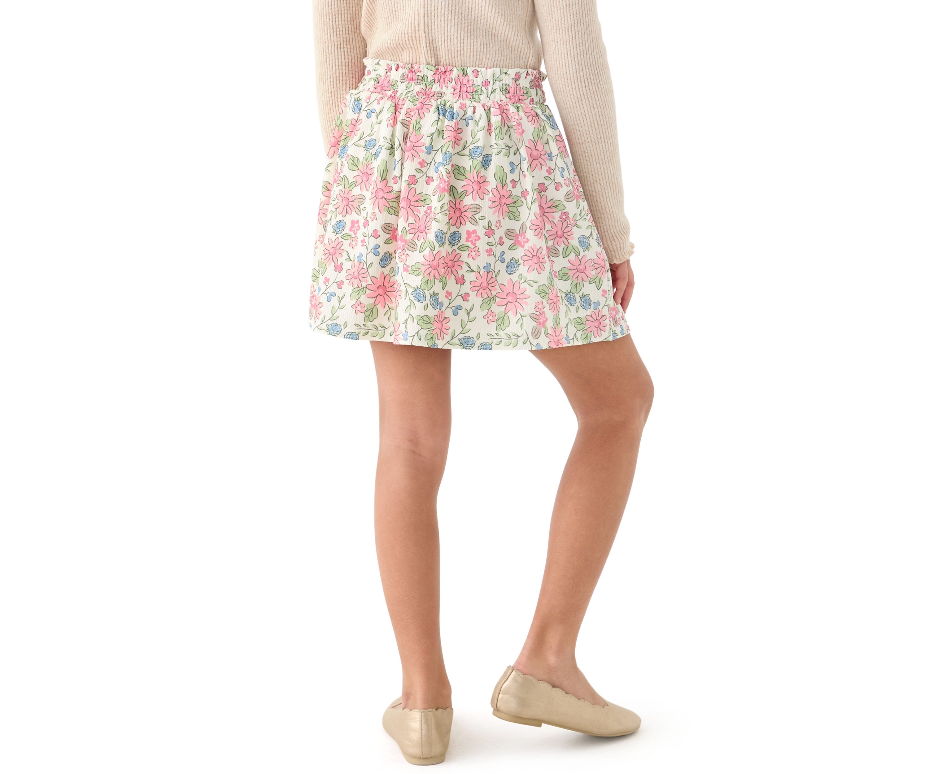Girls 7-16 Printed Crinkle Knit Skirt