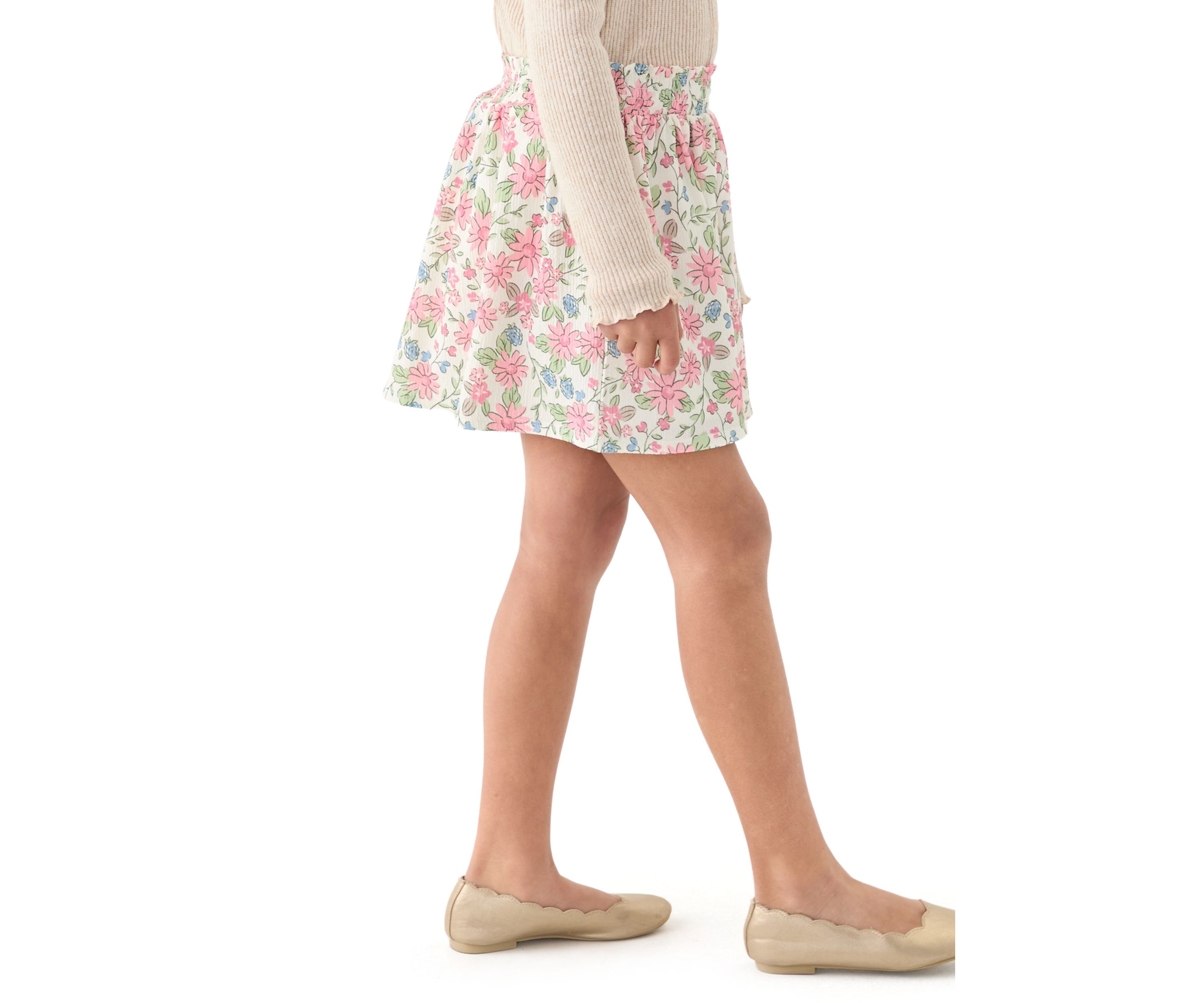 Girls 7-16 Printed Crinkle Knit Skirt