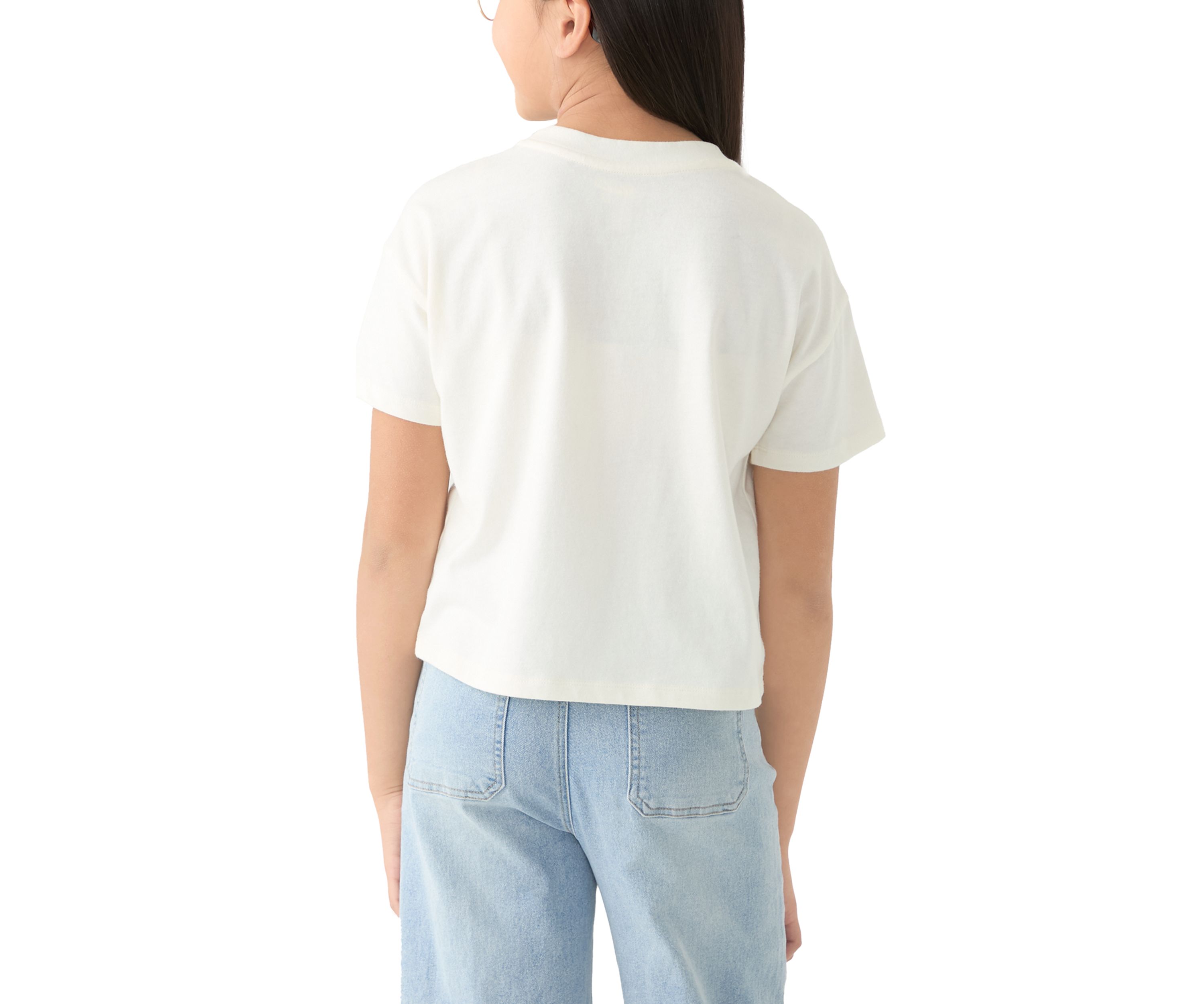 Girls 7-16 Solid Jersey T-Shirt with Appliqué