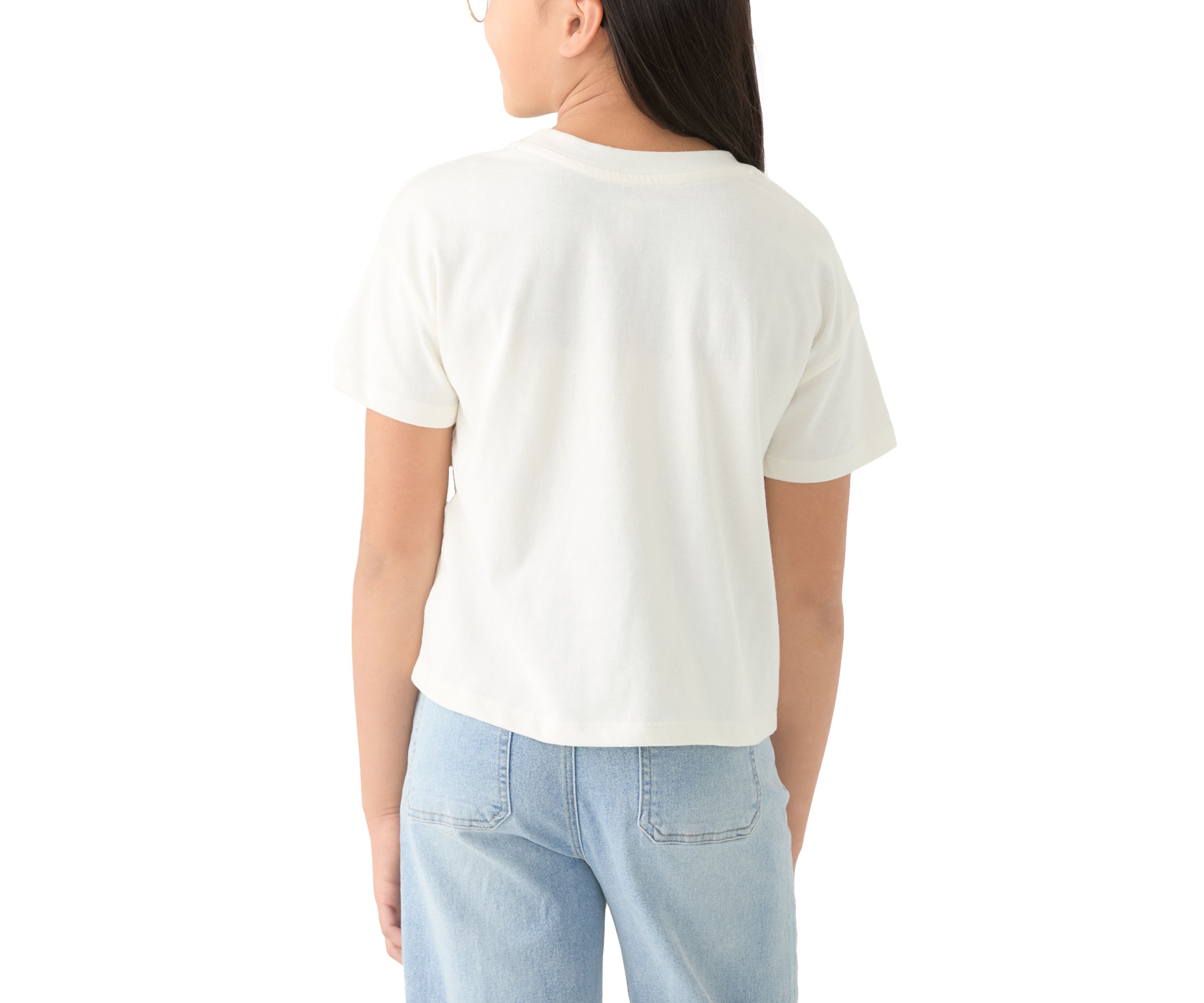 Girls 7-16 Solid Jersey T-Shirt with Appliqué