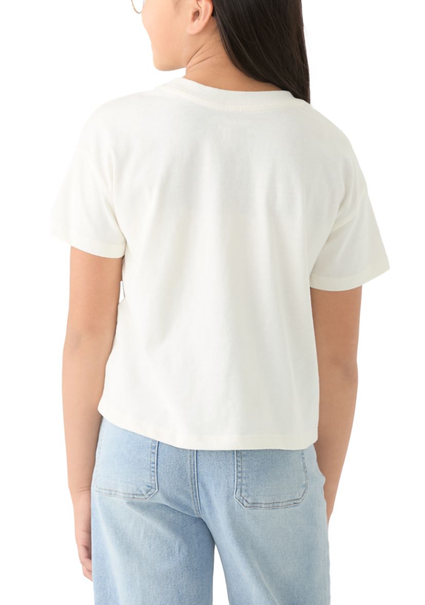 Girls 7-16 Solid Jersey T-Shirt with Appliqué