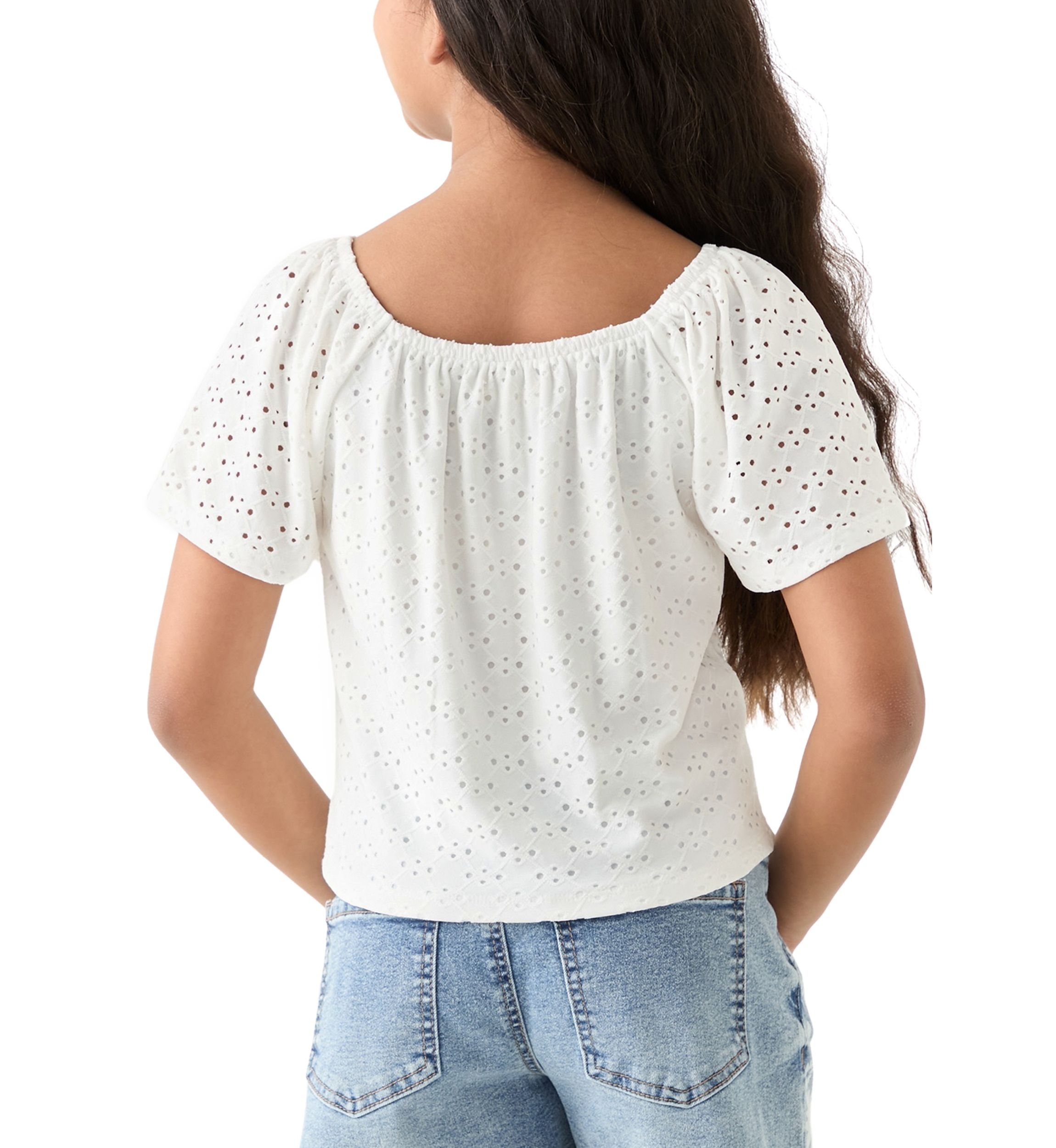 Girls 7-16 Eyelet Bow Top 