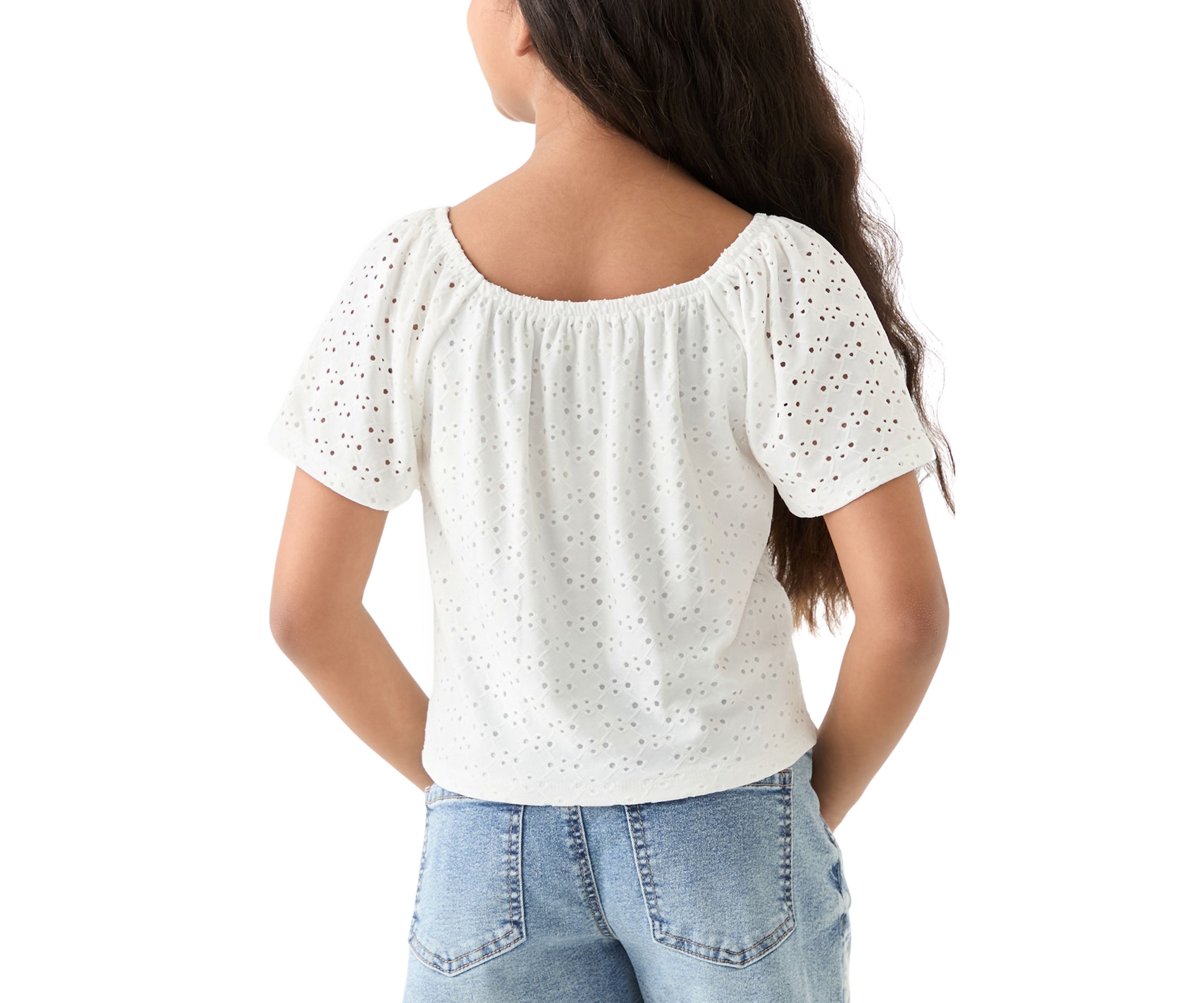 Girls 7-16 Eyelet Bow Top 