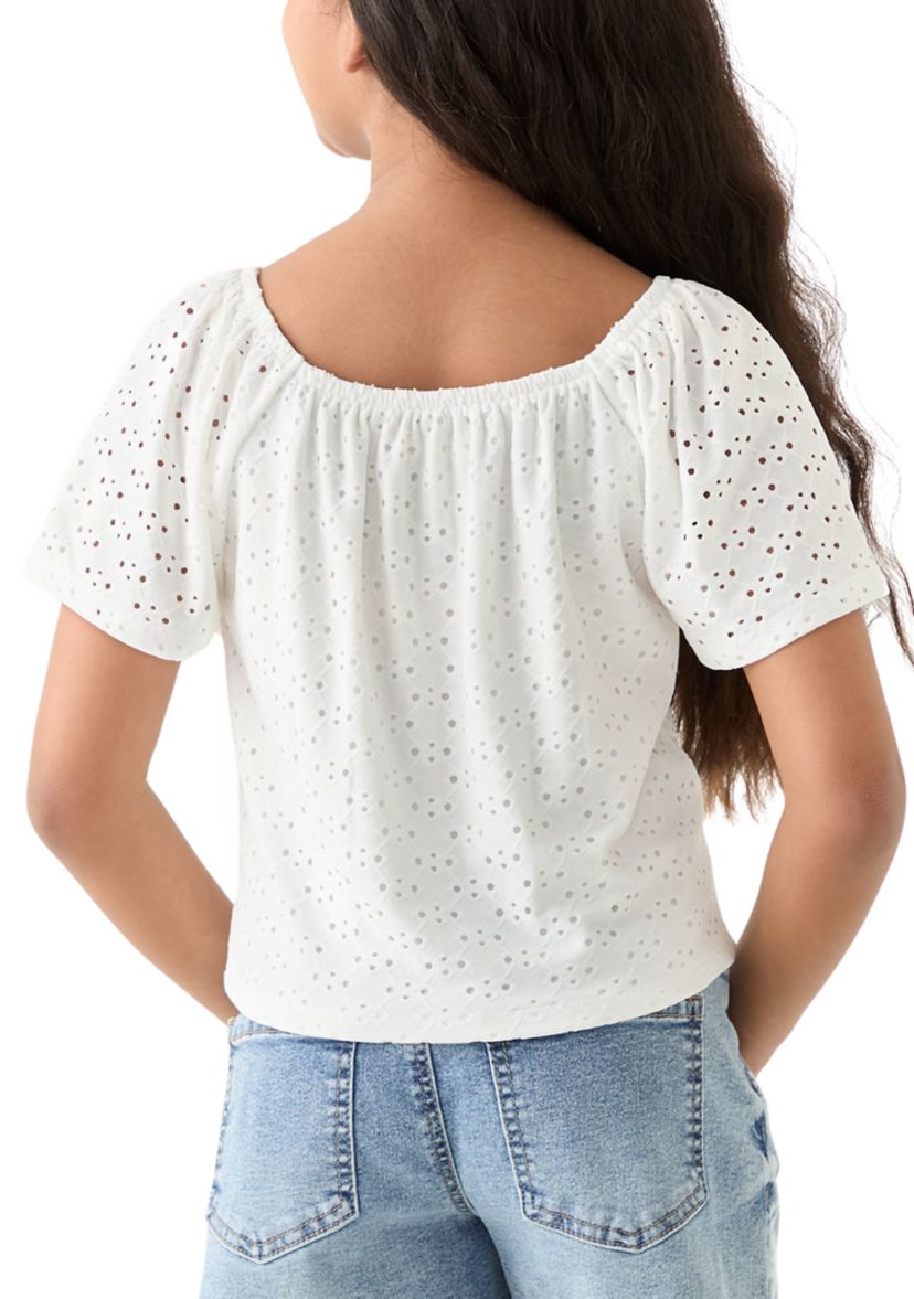 Girls 7-16 Eyelet Bow Top 