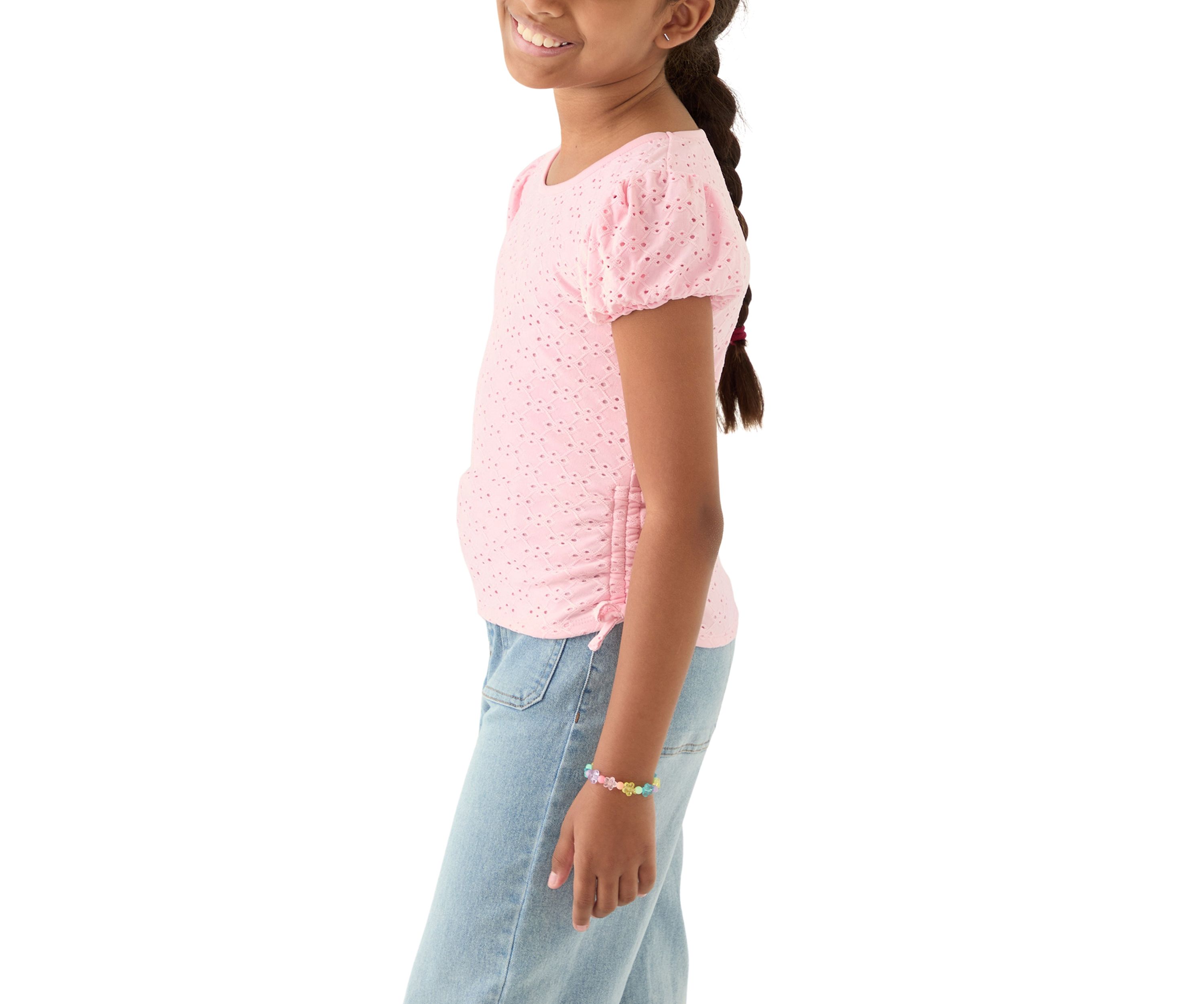 Girls 7-16 Knit Eyelet Top