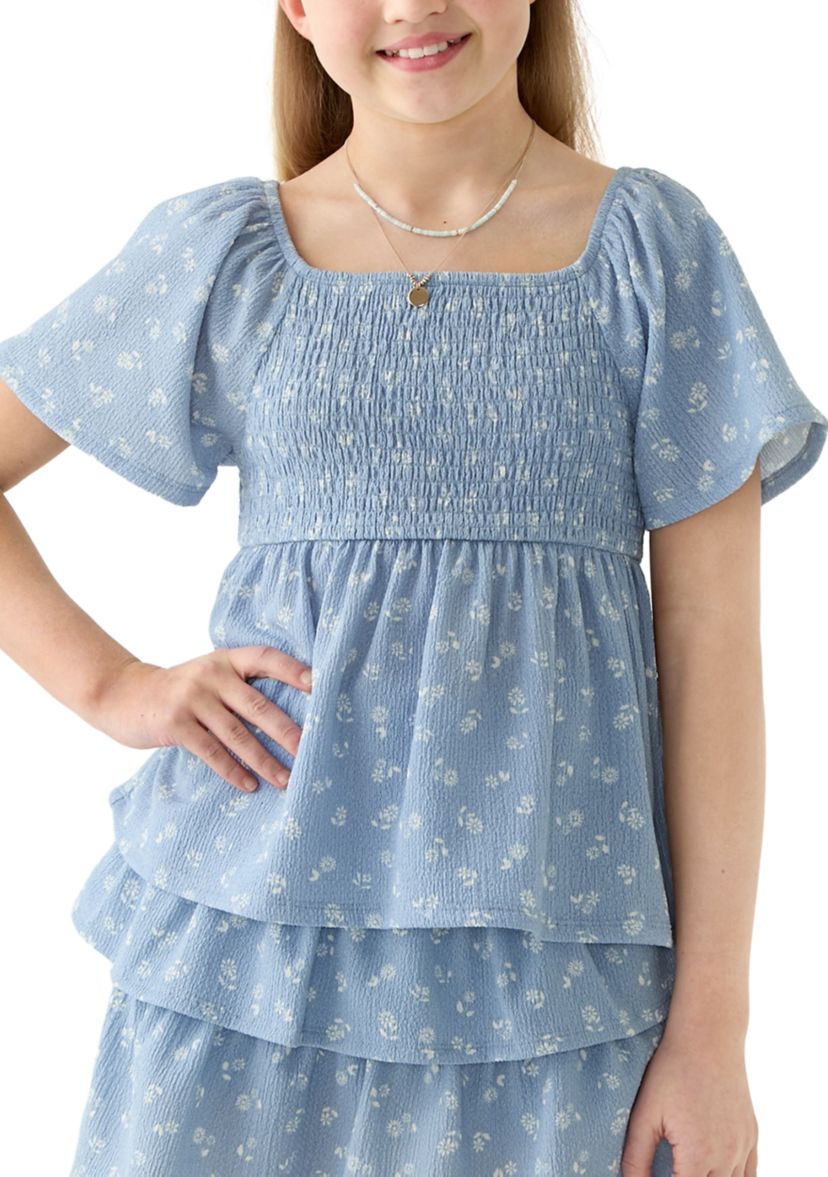 Girls 7-16 Printed Rib Knit Top