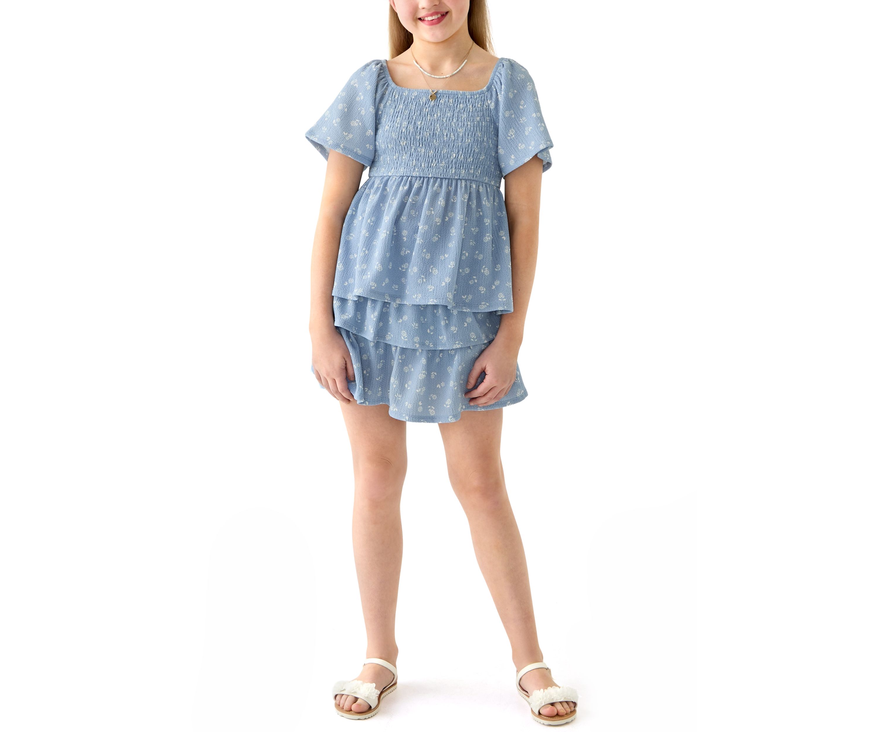 Girls 7-16 Printed Rib Knit Top