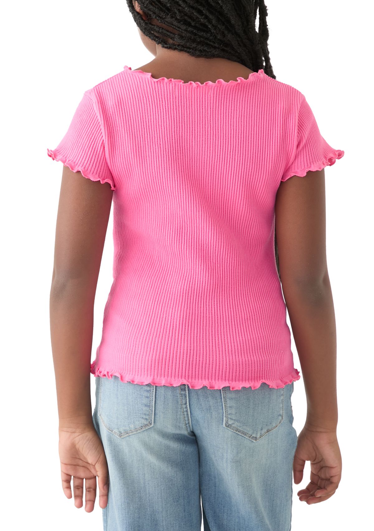 Girls 7-16 Seamless Ribbed Henley Shirt