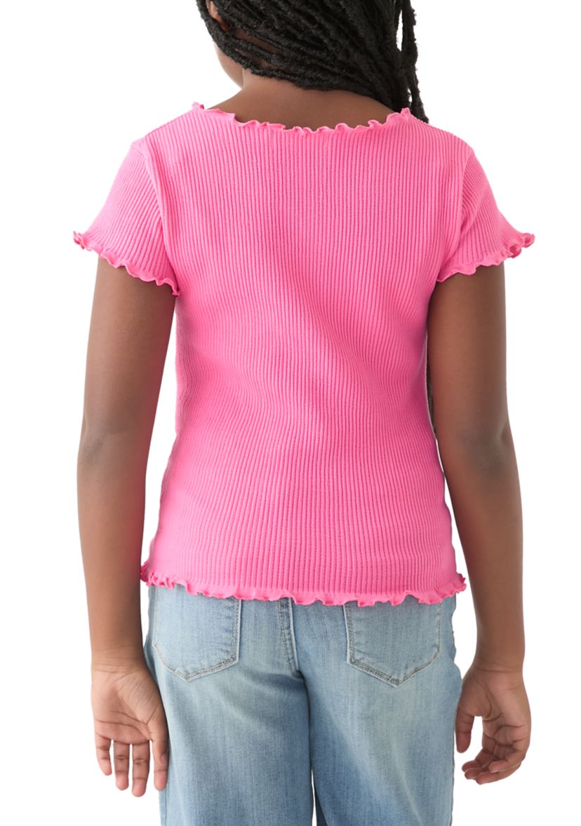 Girls 7-16 Seamless Ribbed Henley Shirt