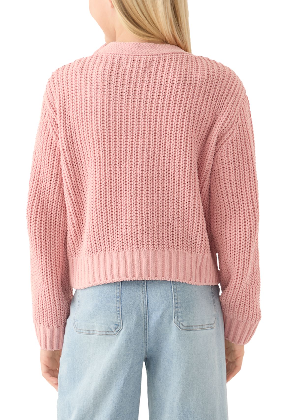 Girls 7-16 Solid Knit Cardigan 