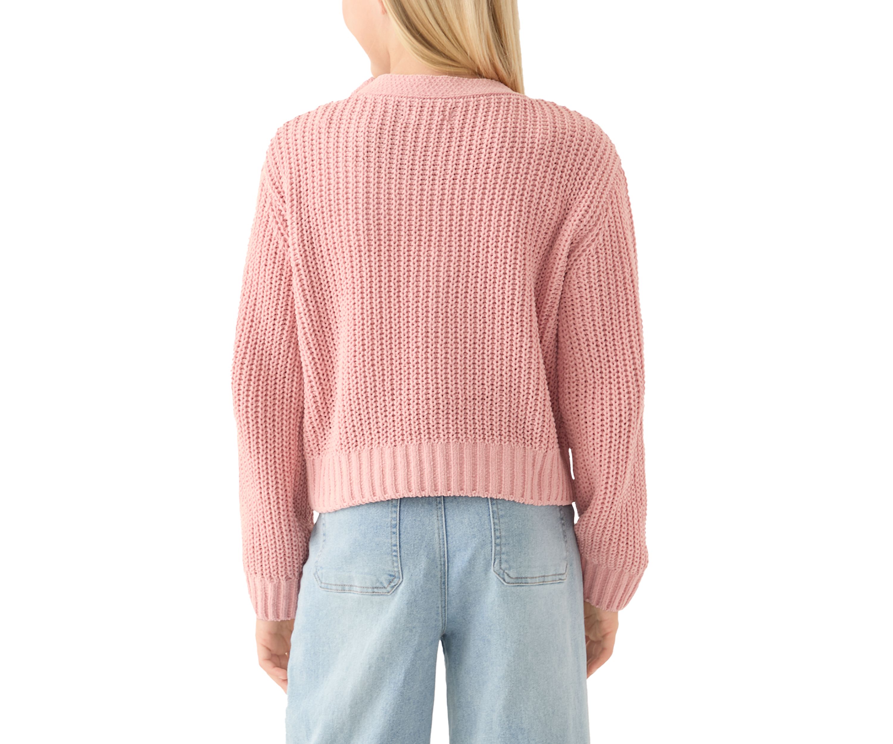 Girls 7-16 Solid Knit Cardigan 