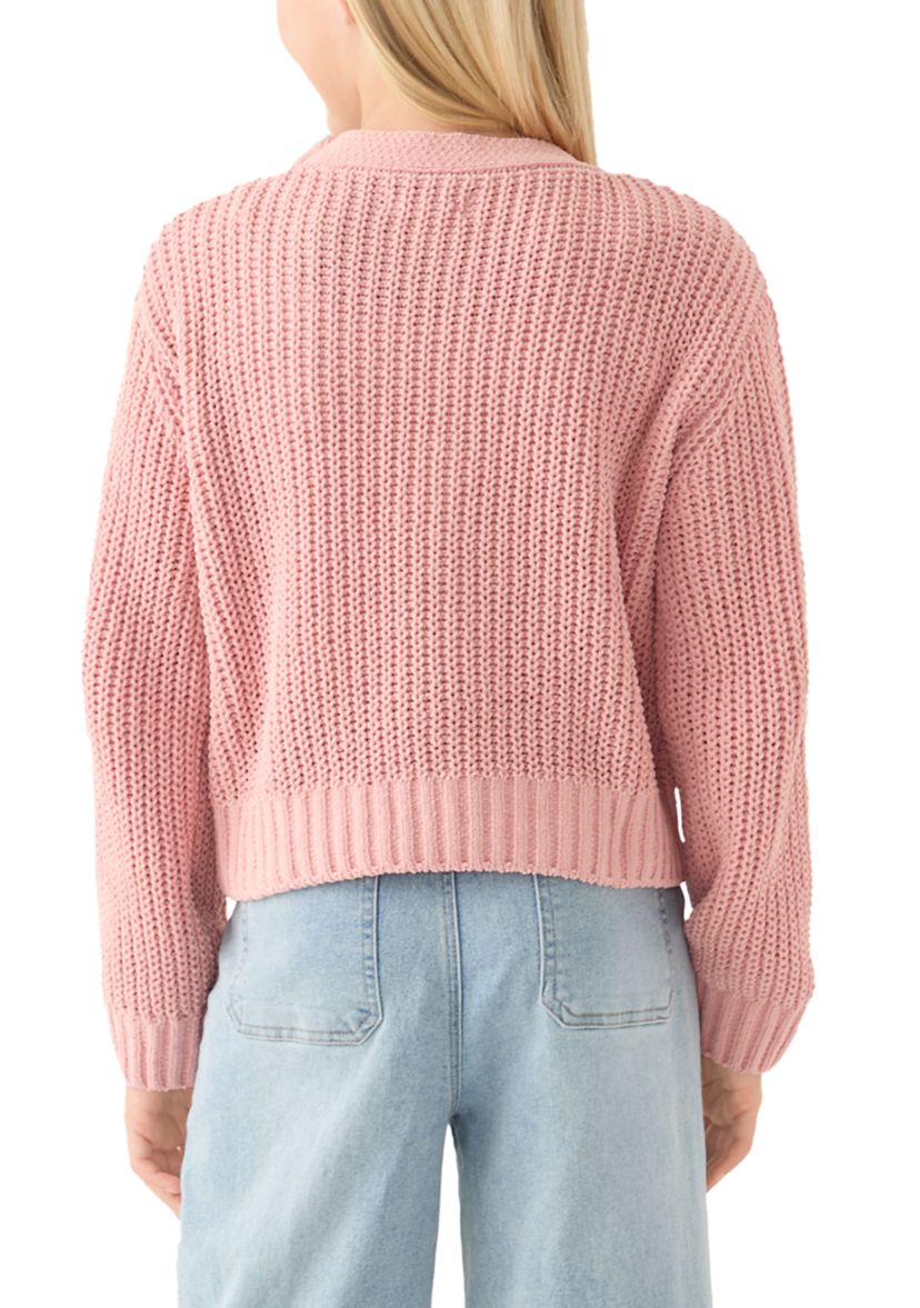 Girls 7-16 Solid Knit Cardigan 