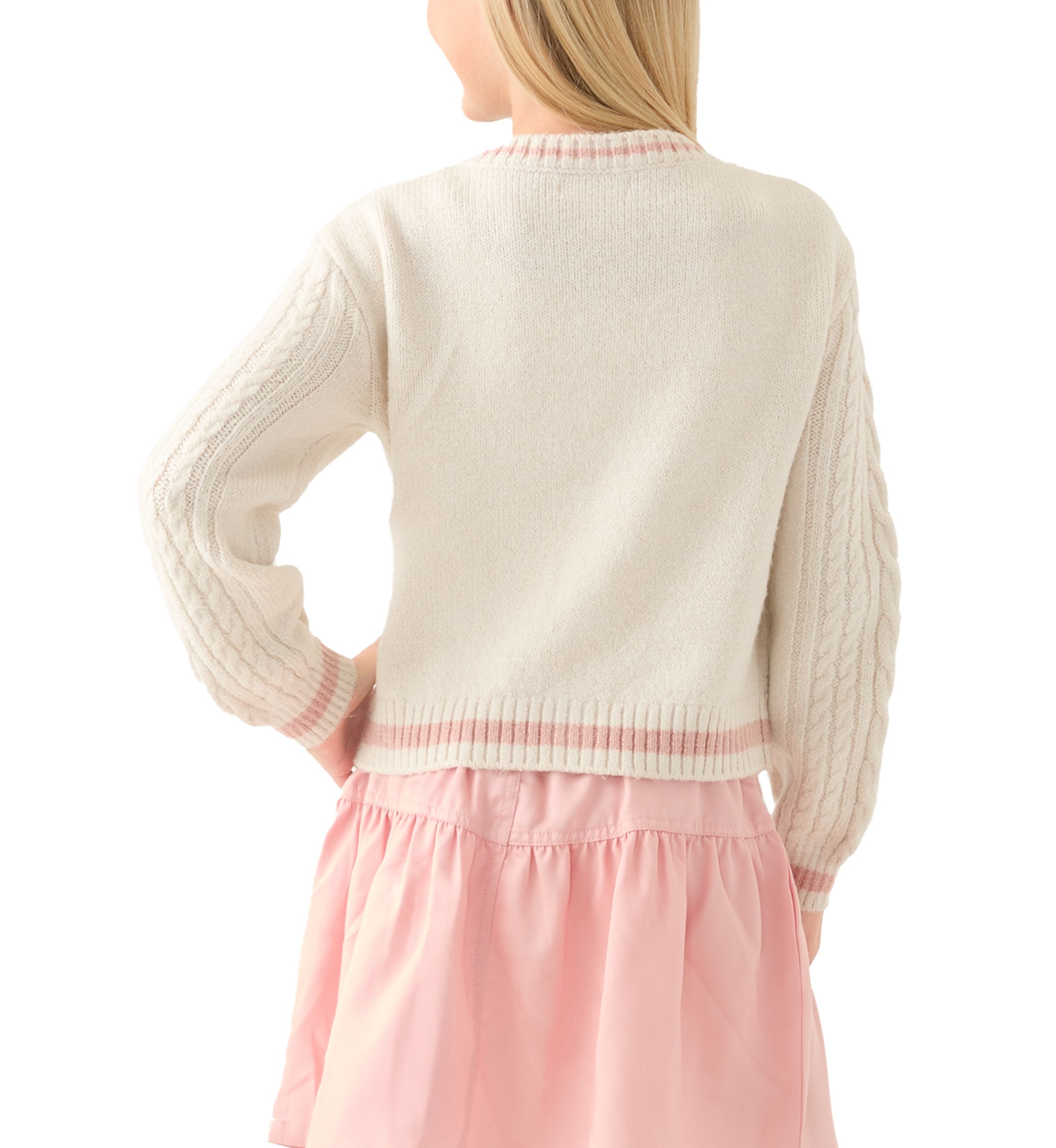Girls 7-16 Heart Cardigan 