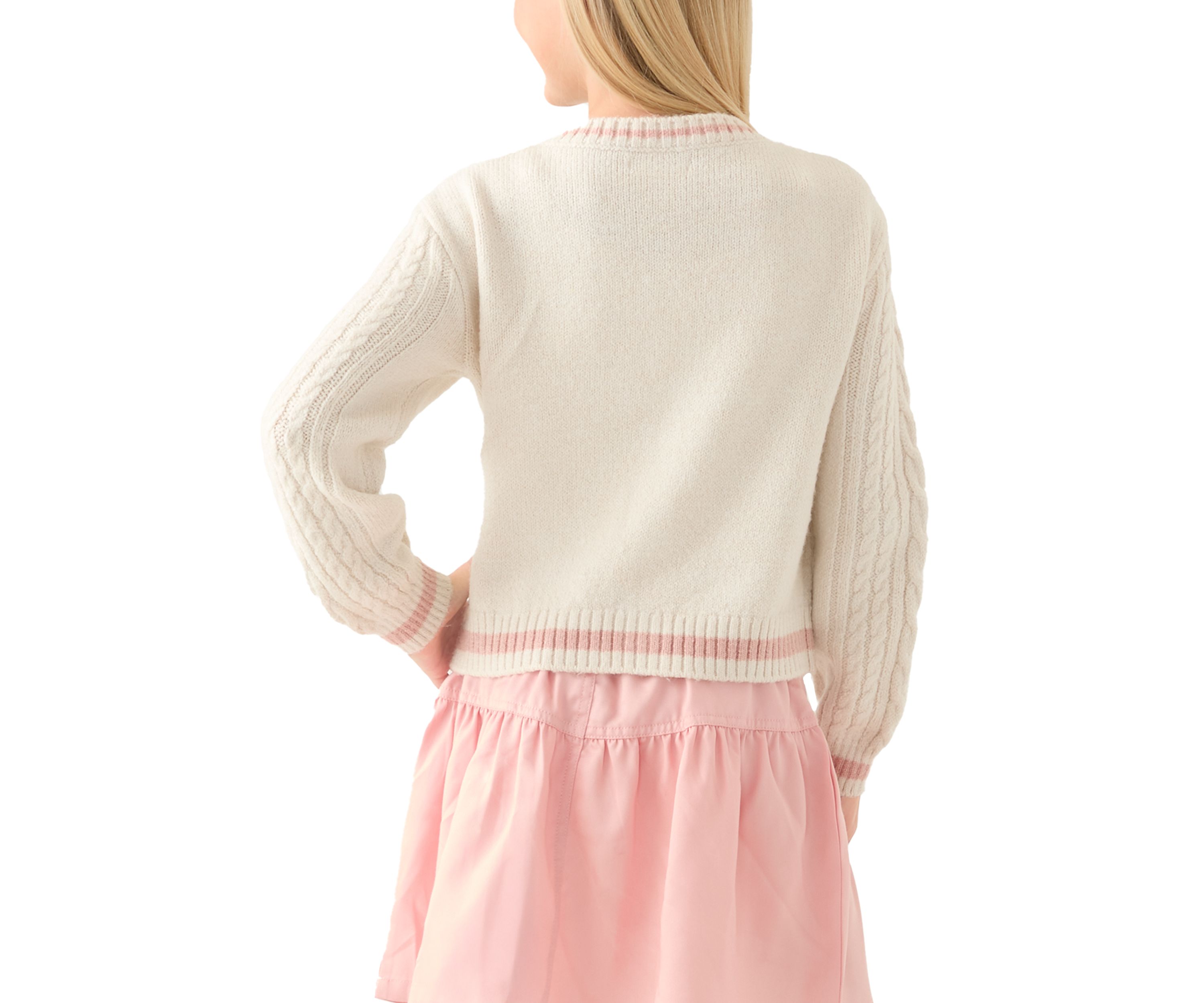 Girls 7-16 Heart Cardigan 