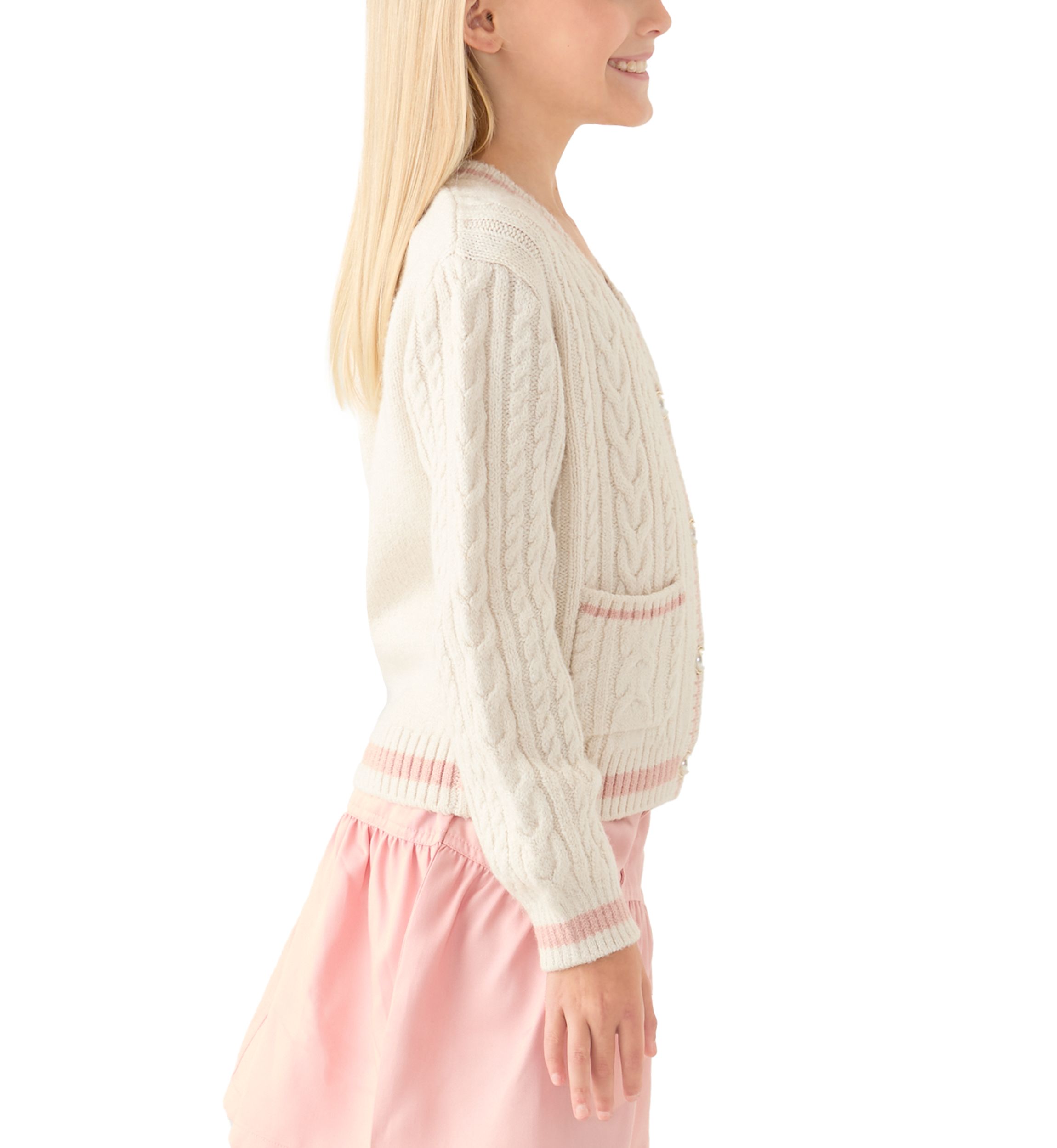 Girls 7-16 Heart Cardigan 