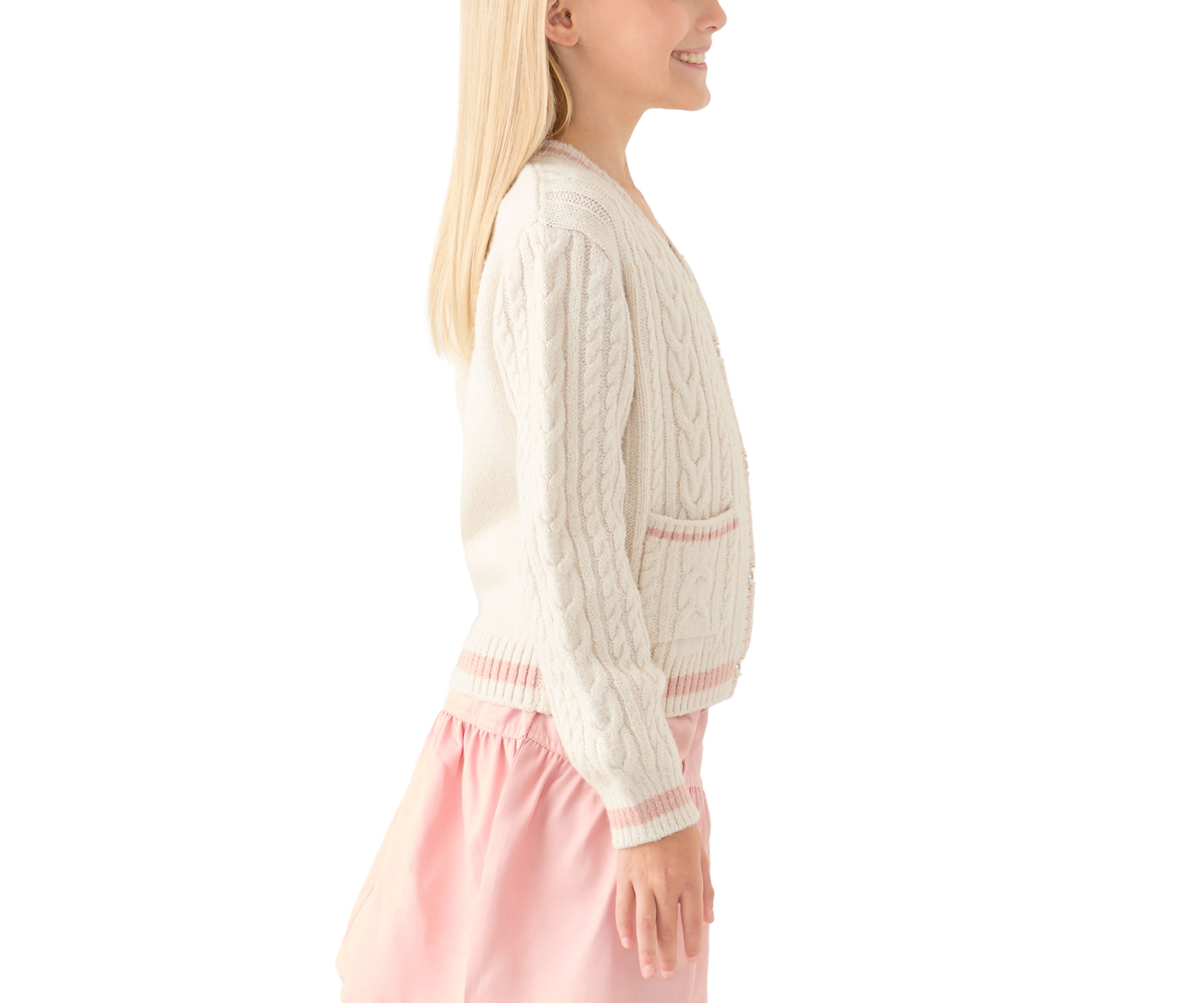 Girls 7-16 Heart Cardigan 