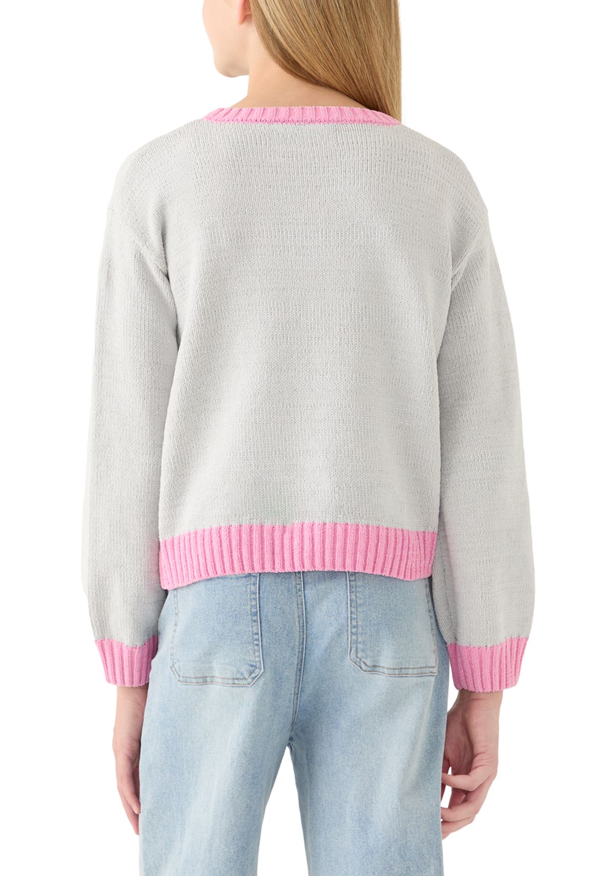 Girls 7-16 Sequin Heart Sweater