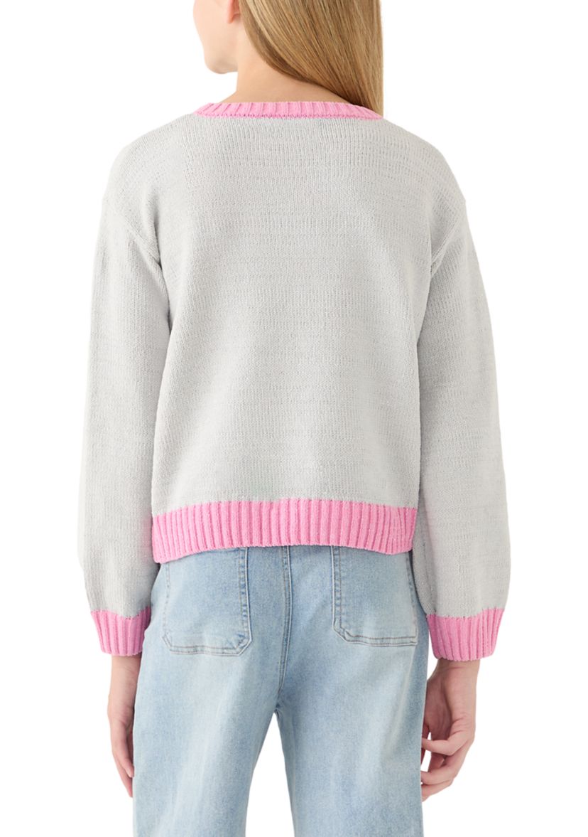 Girls 7-16 Sequin Heart Sweater