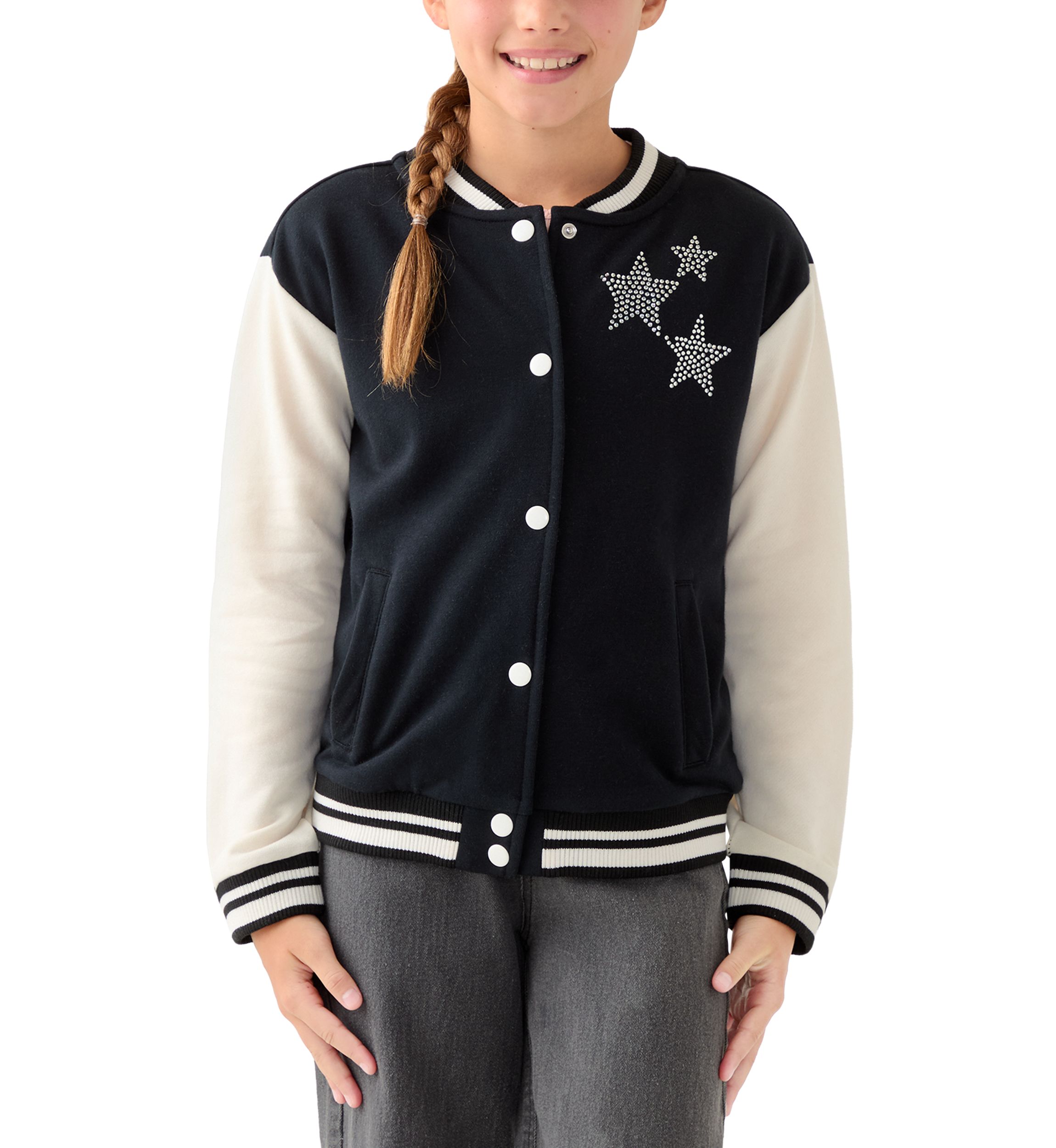 Girls 7-16 CVC Fleece Bomber Jacket