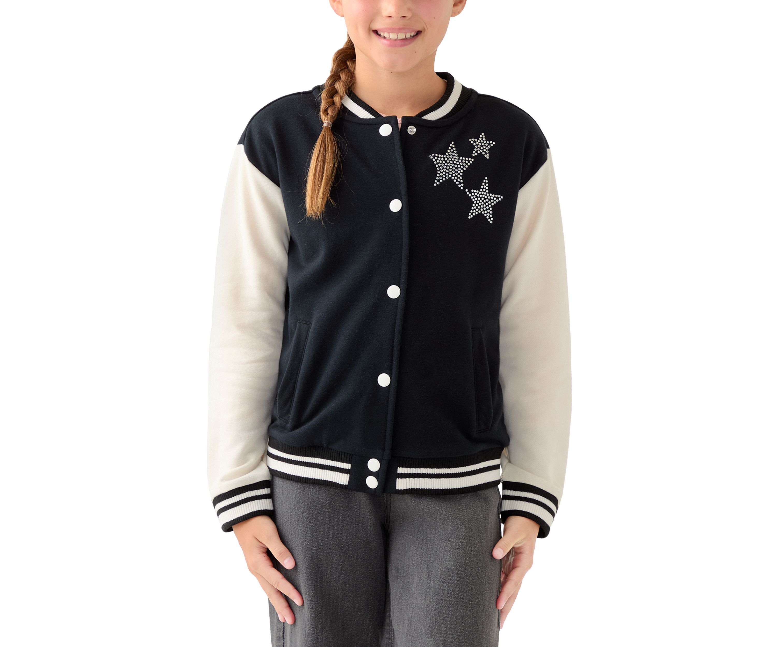 Girls 7-16 CVC Fleece Bomber Jacket