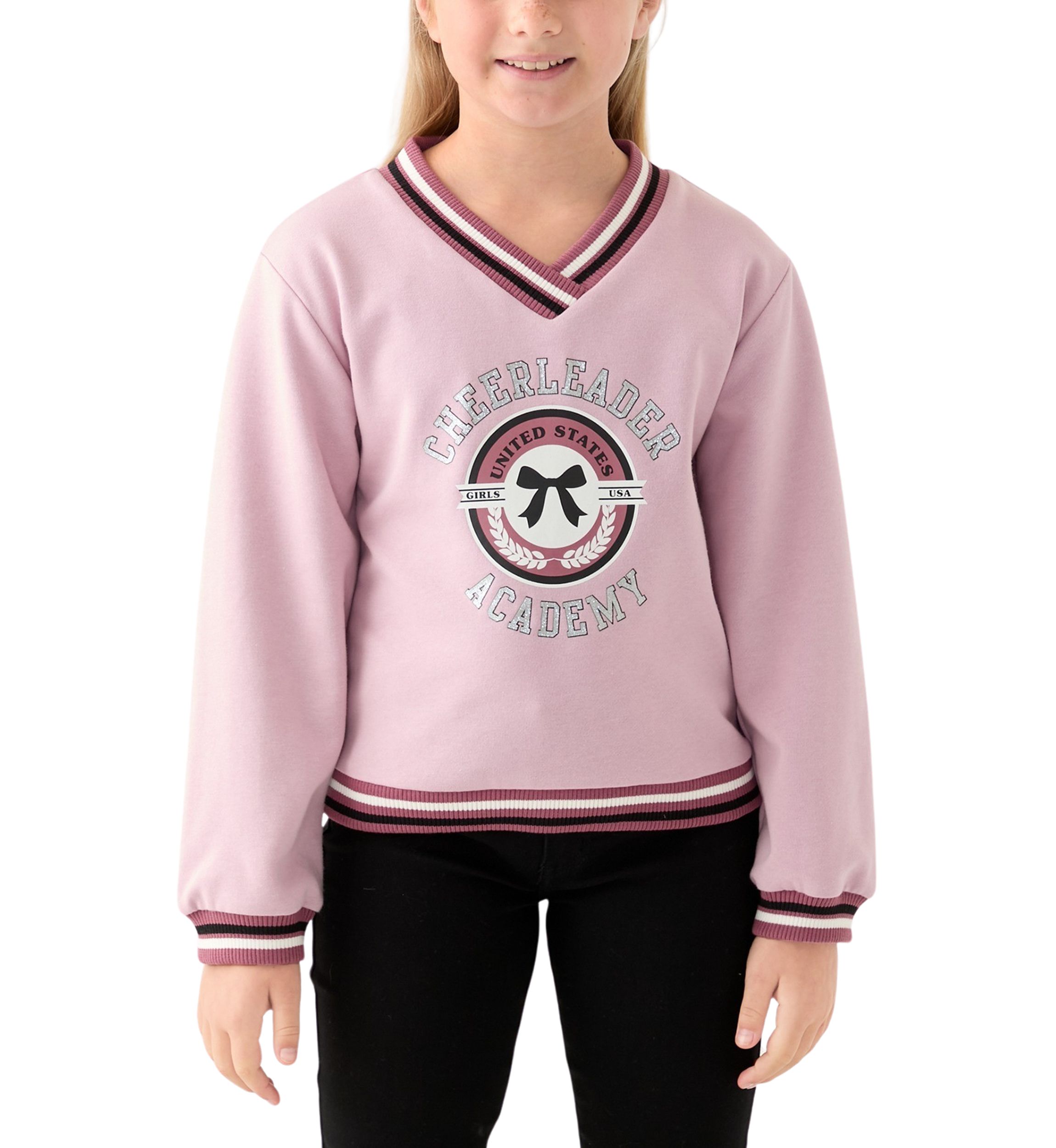 Girls 7-16 Glitter Embossed Fleece Sweatshirt