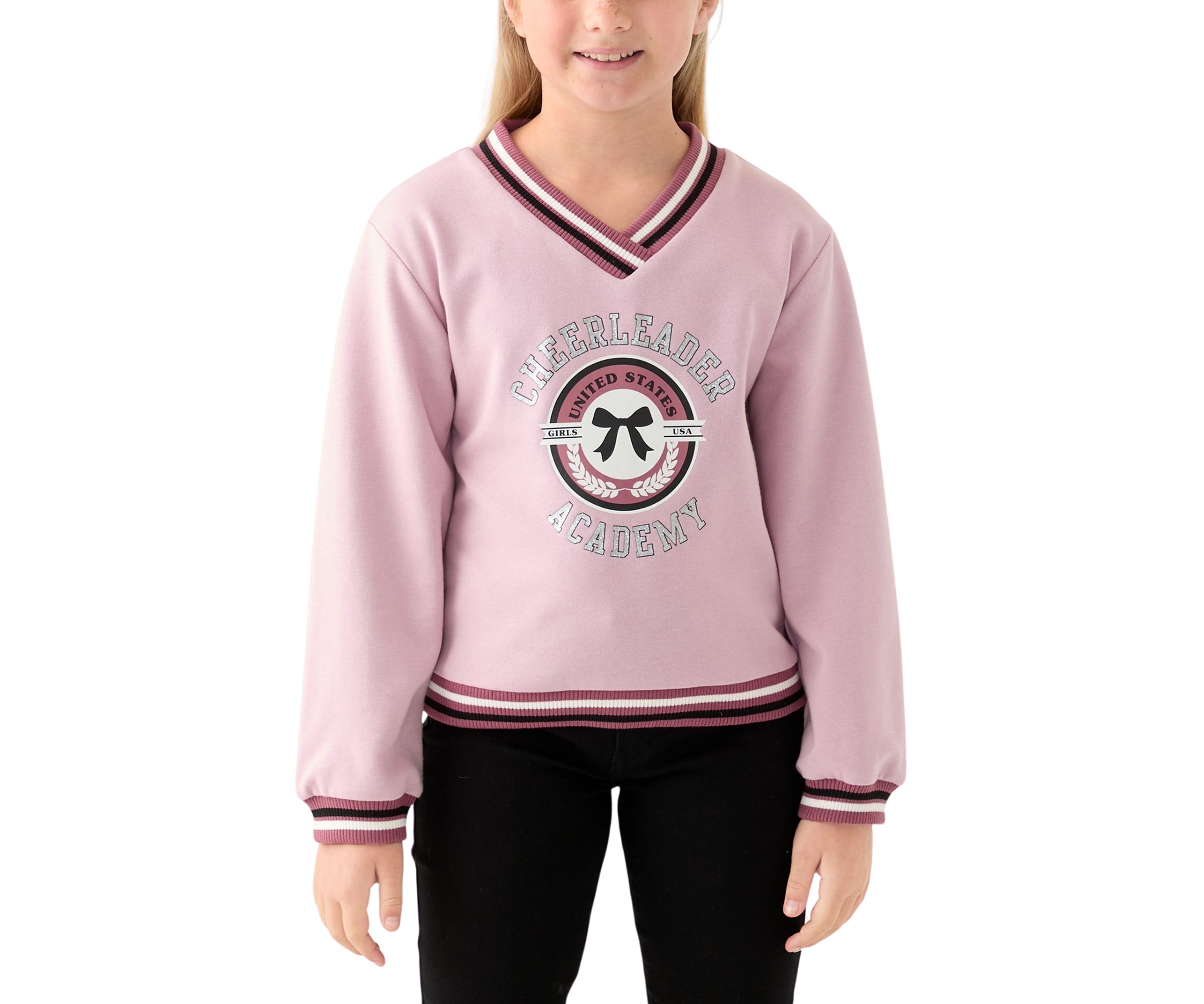 Girls 7-16 Glitter Embossed Fleece Sweatshirt