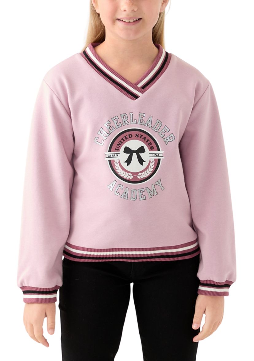 Girls 7-16 Glitter Embossed Fleece Sweatshirt