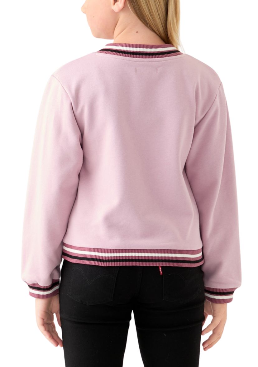 Girls 7-16 Glitter Embossed Fleece Sweatshirt