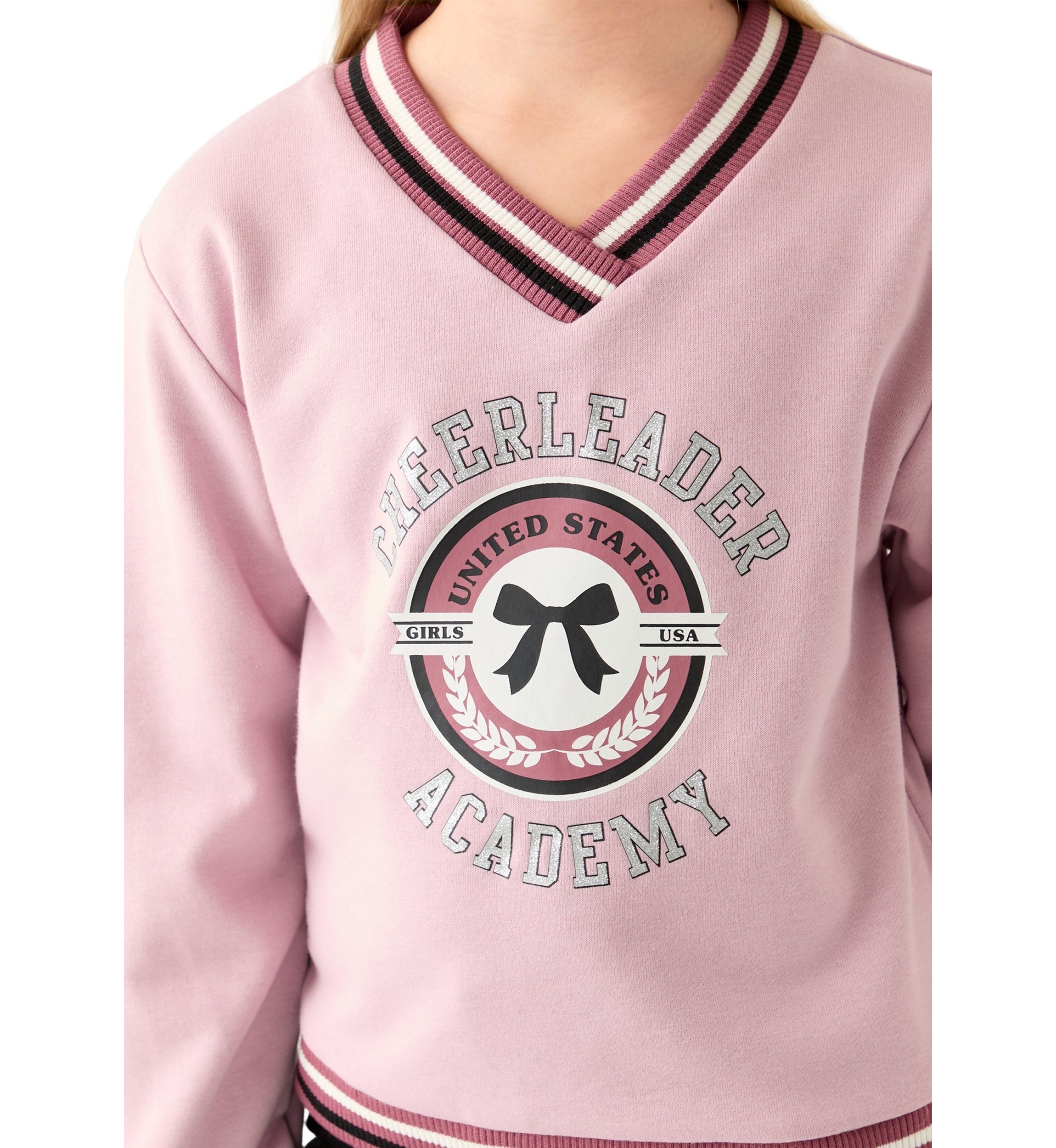 Girls 7-16 Glitter Embossed Fleece Sweatshirt