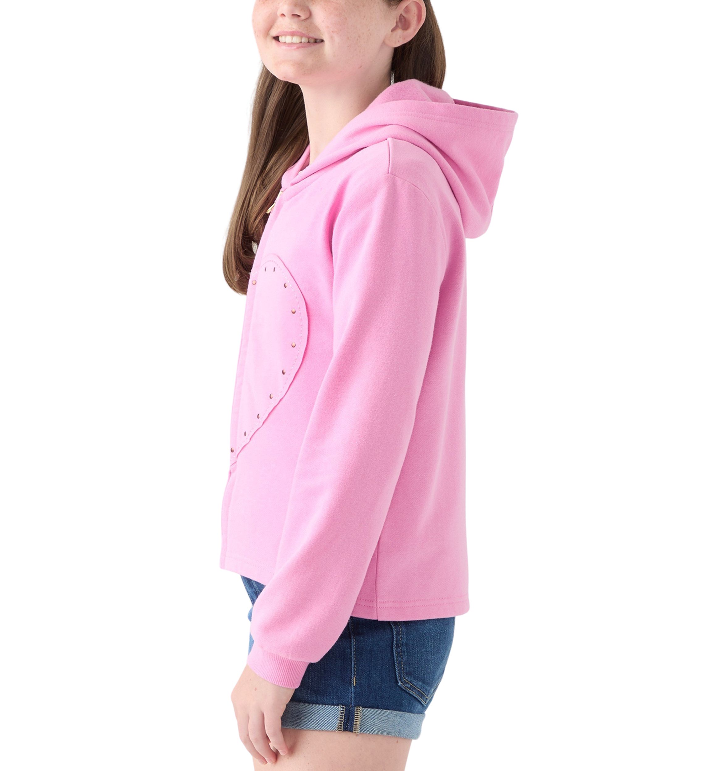 Girls 7-16 Fleece Appliqué Zip Up Hoodie