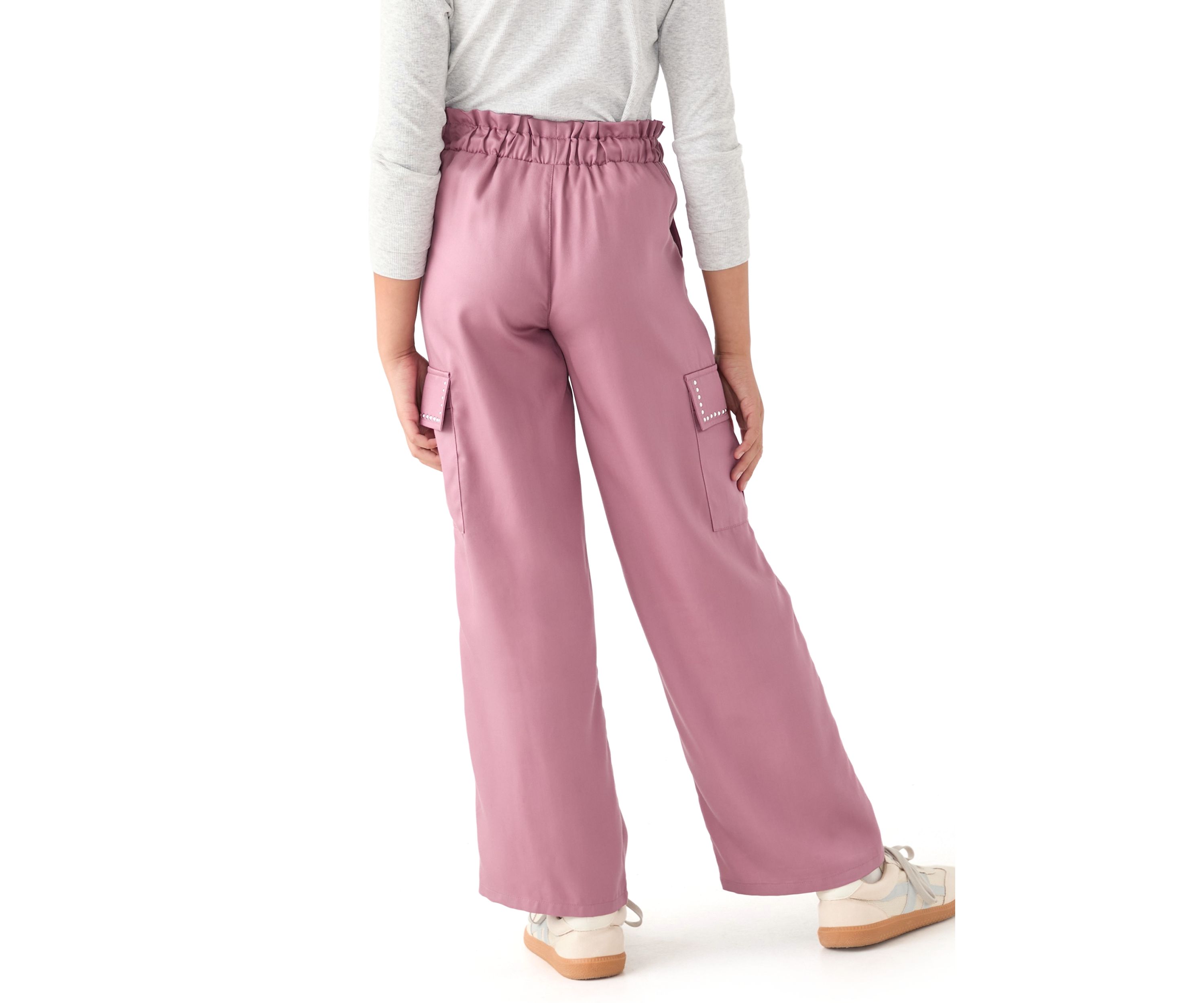 Girls 7-16 Drapey Twill Cargo Wide Leg Pants