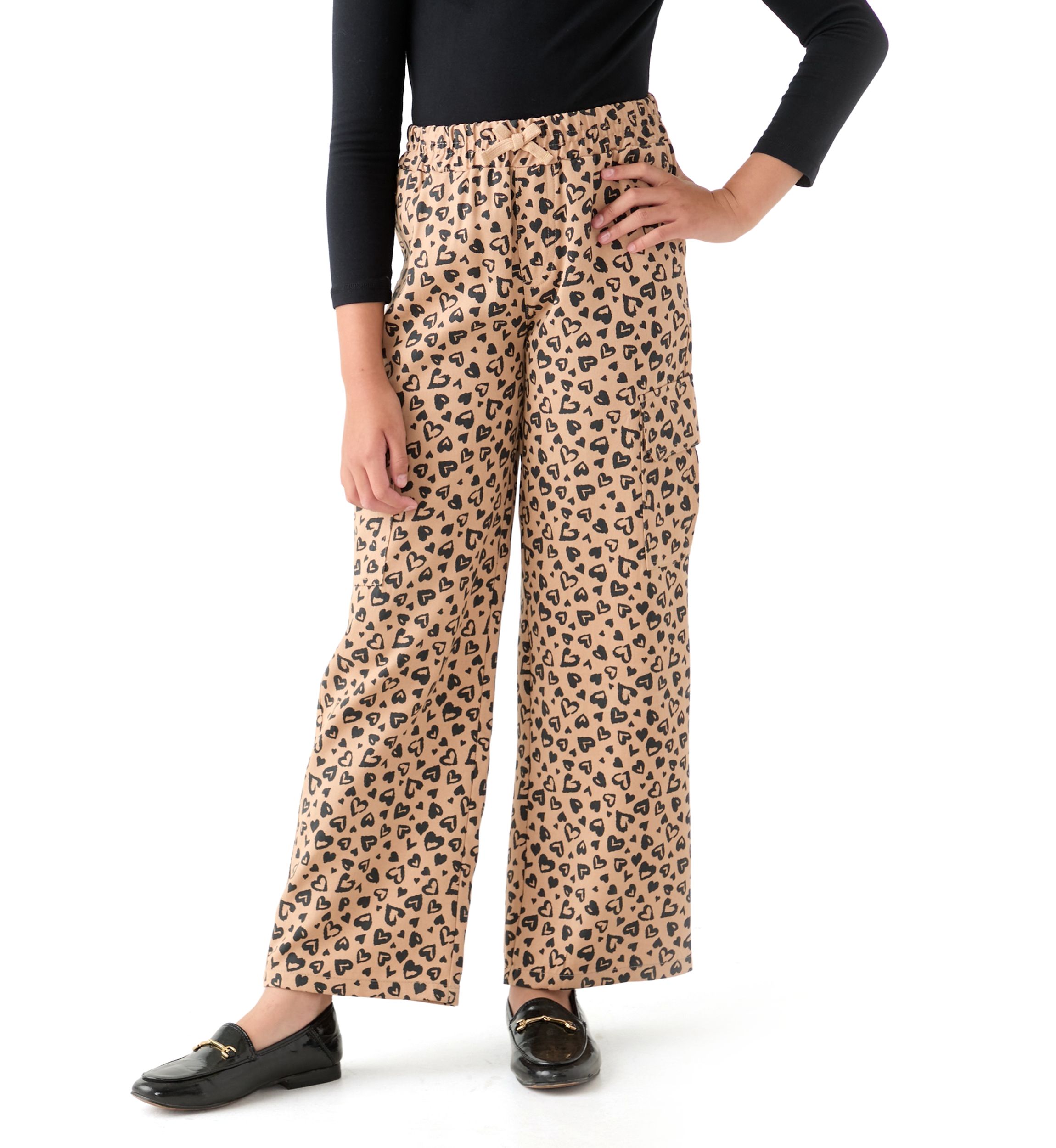 Girls 7-16 Printed Wide Leg Cargo Pants