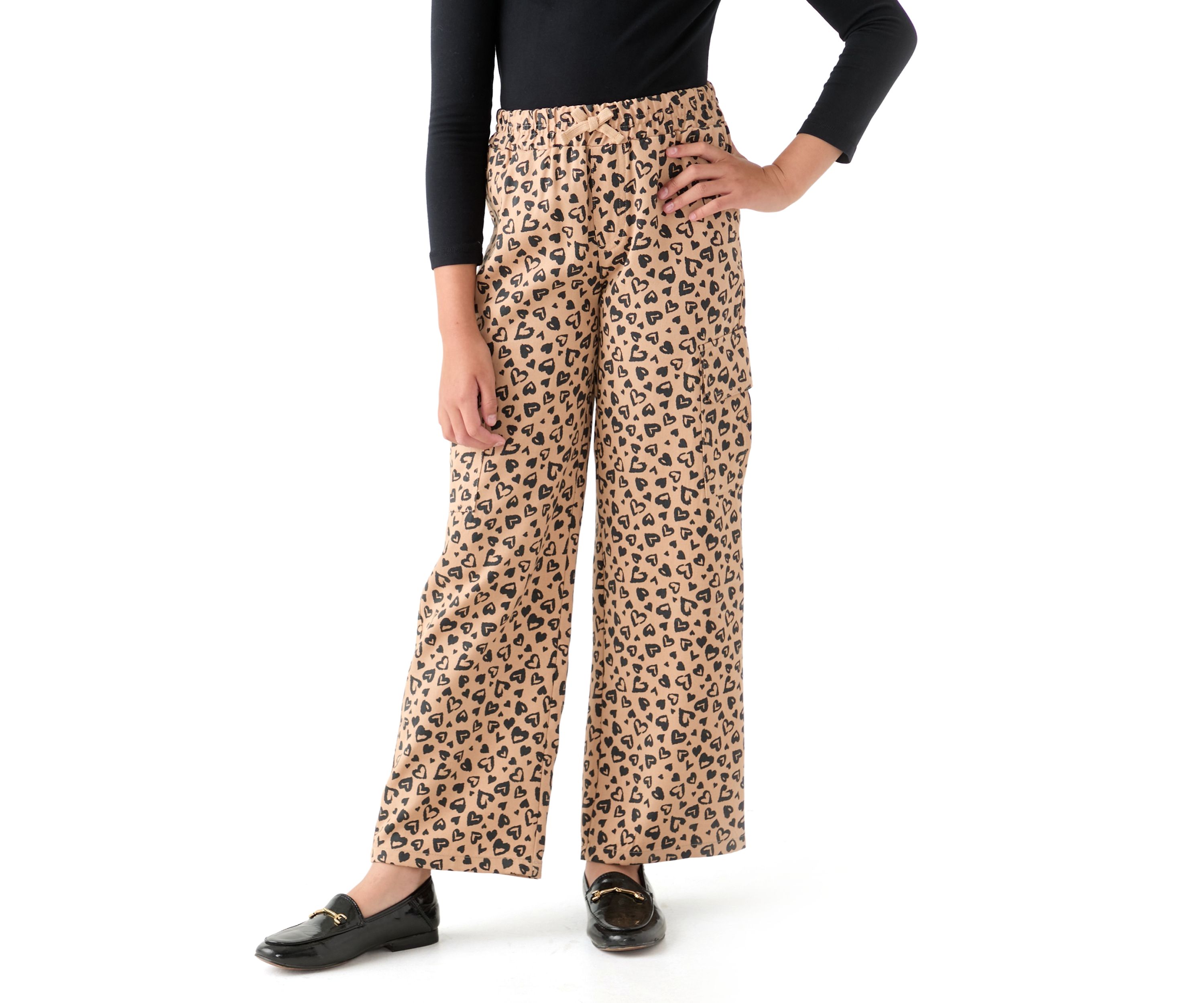 Girls 7-16 Printed Wide Leg Cargo Pants