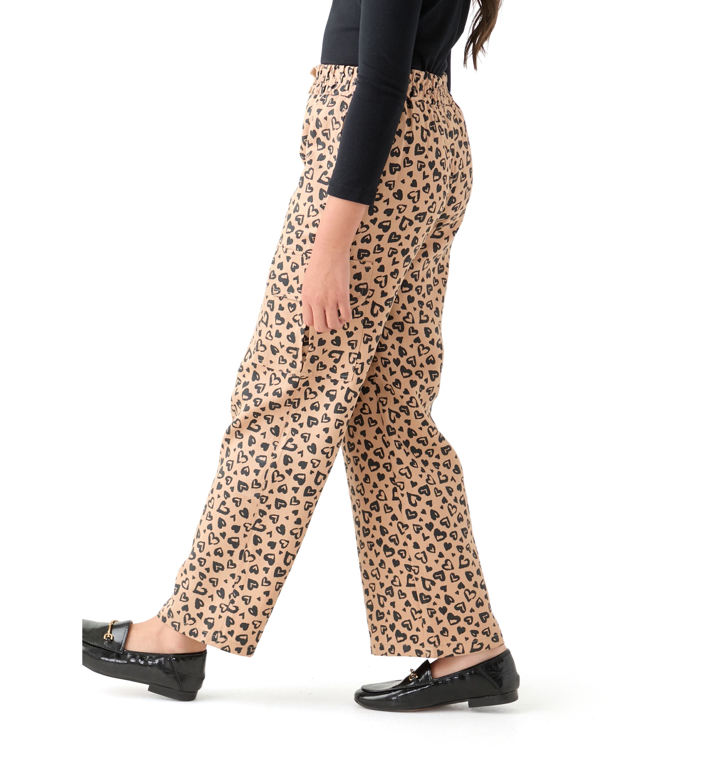 Girls 7-16 Printed Wide Leg Cargo Pants