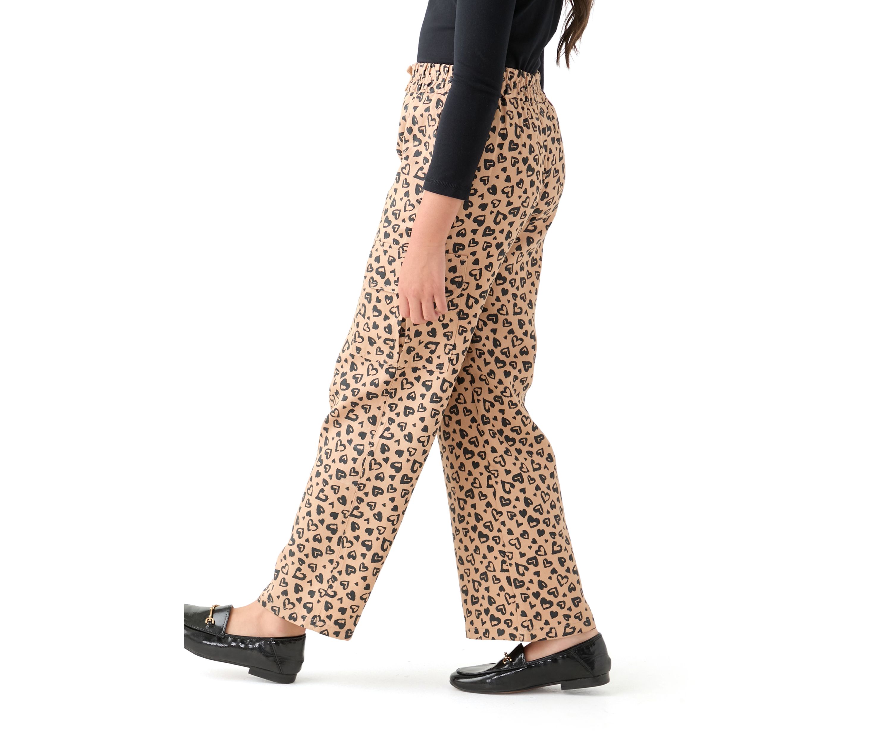 Girls 7-16 Printed Wide Leg Cargo Pants