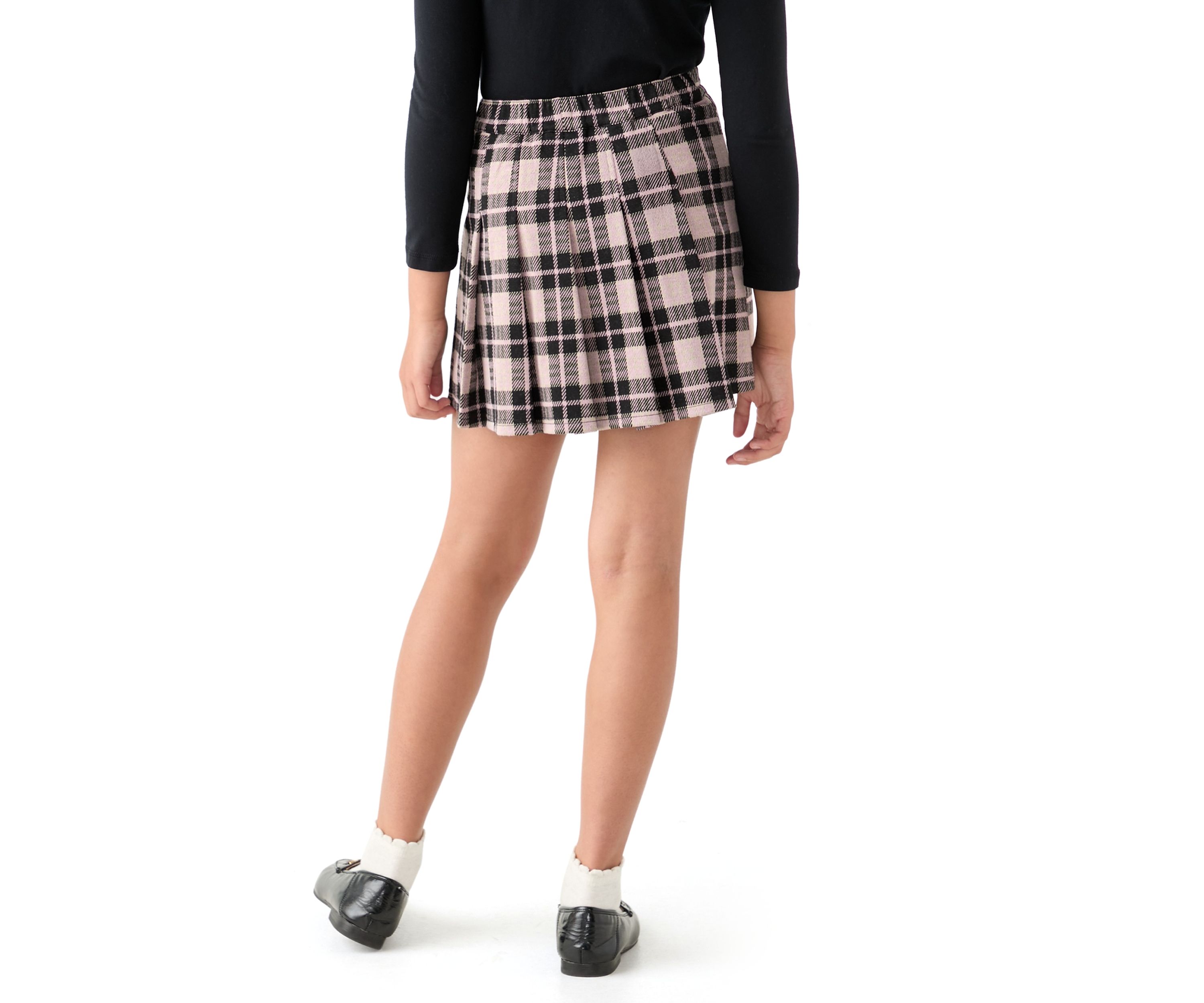 Girls 7-16 Double Knit Printed Pleated Skort