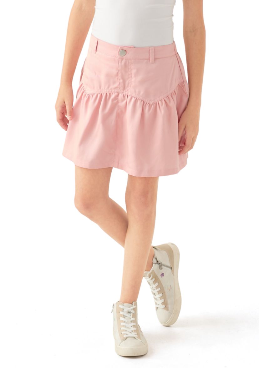 Girls 7-16 Washed Woven Denim Skirt 