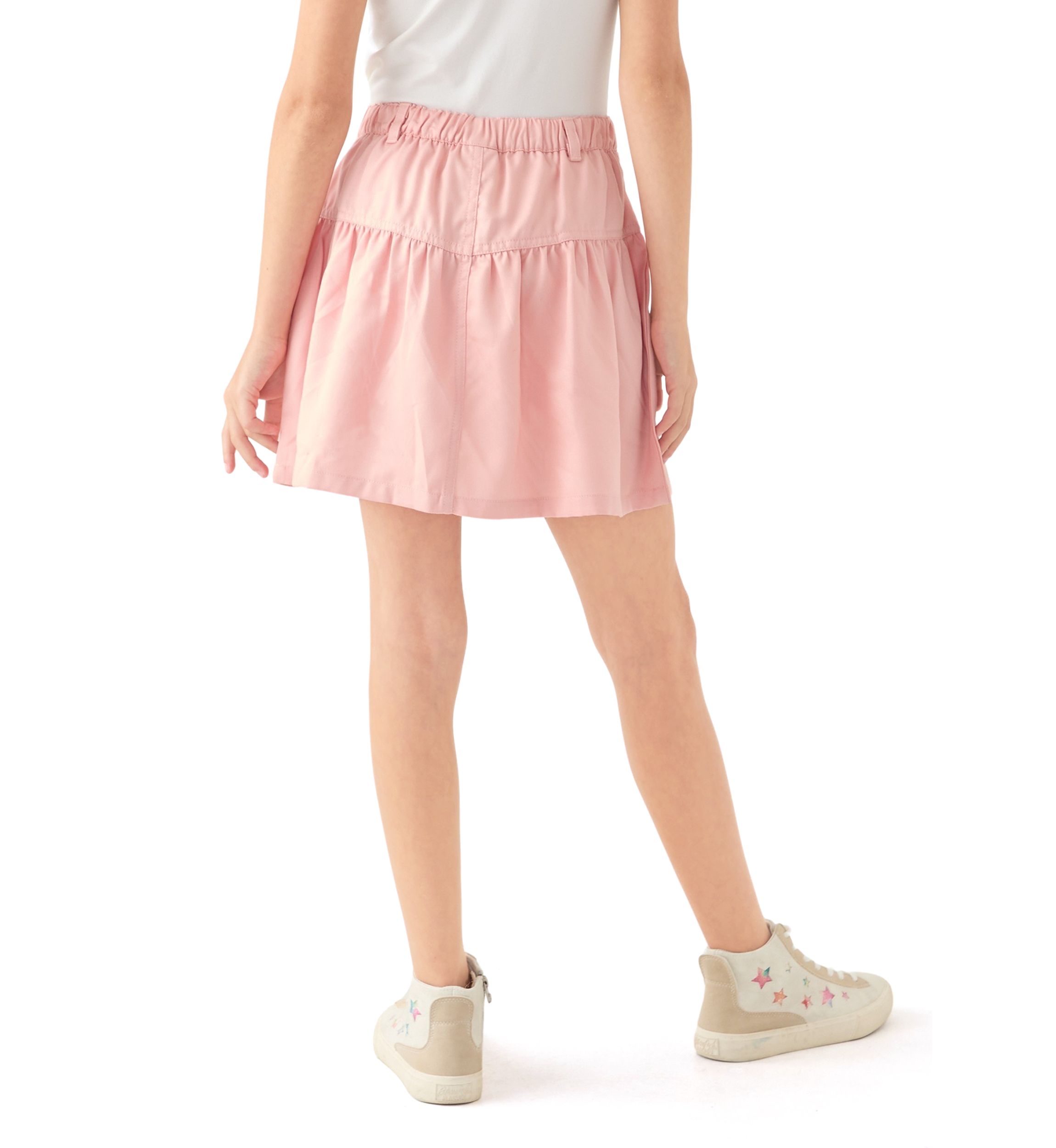 Girls 7-16 Washed Woven Denim Skirt 
